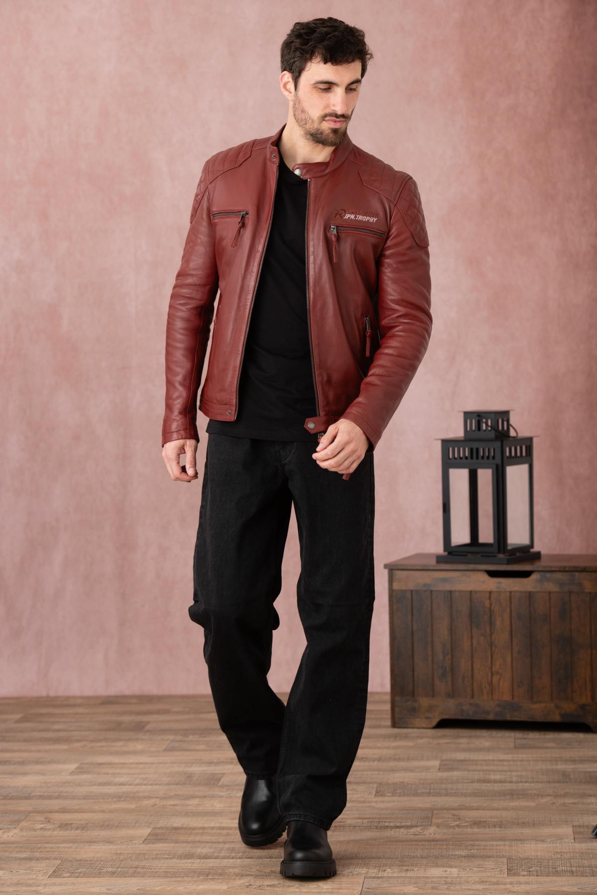 Giacche Uomo Redskins BULLIT VEGAS DARK RED — vista 3