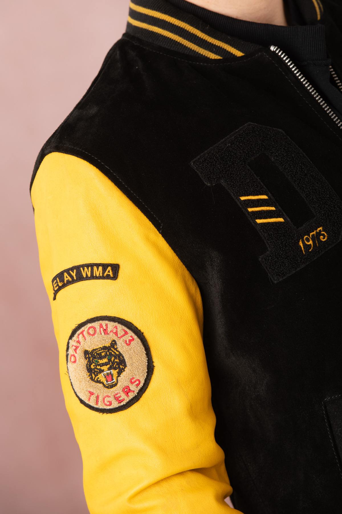Chaqueta Hombre Daytona ACADEMY BUFF SUEDE BLACK YELLOW — vista 3