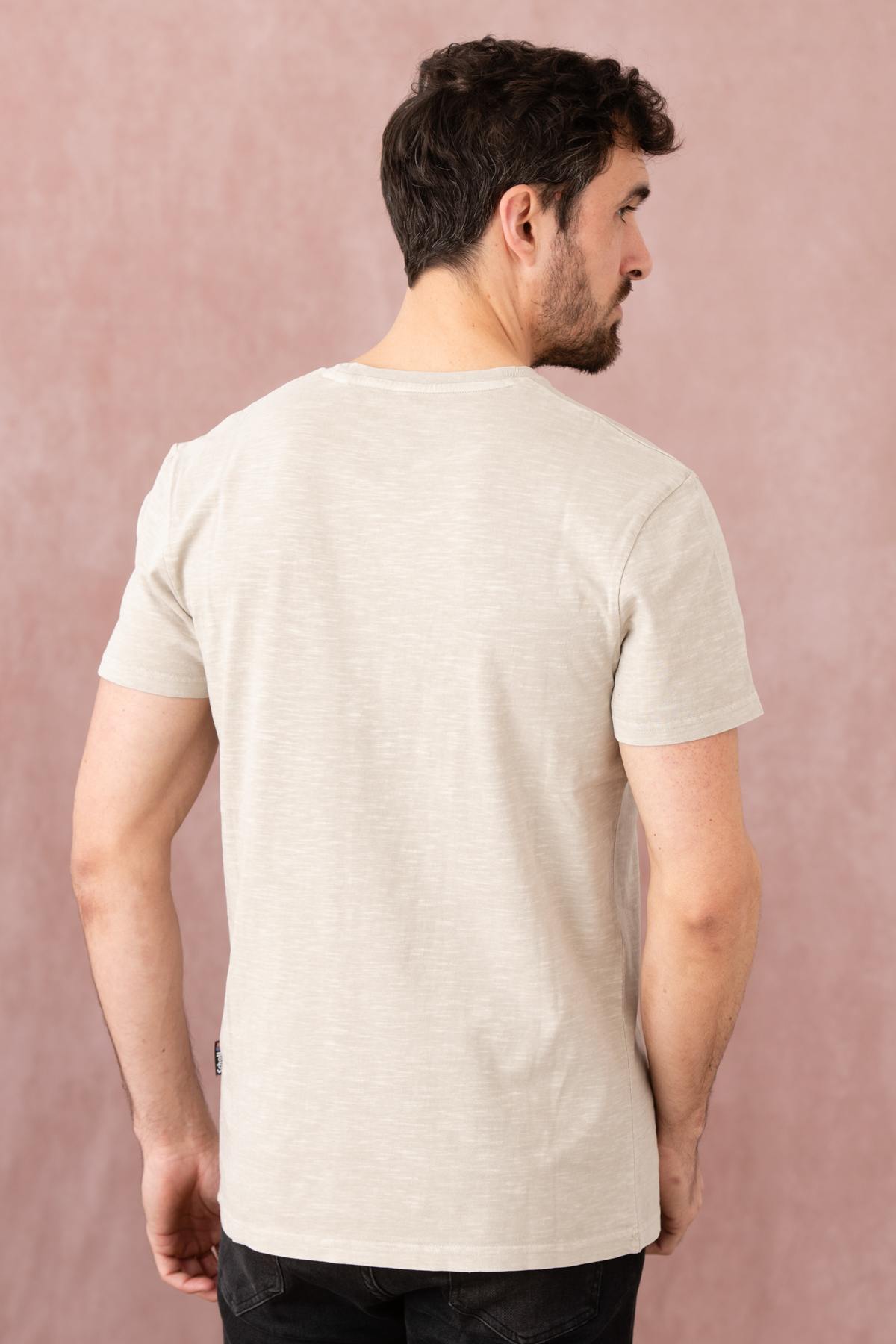 Tee Shirt Homme Schott TSELIS CIMENT — vue 4