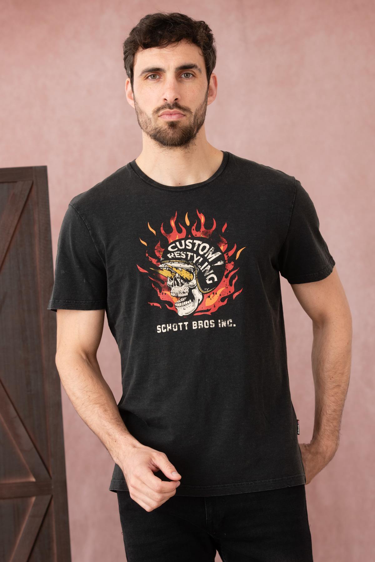 Camiseta Hombre Schott TSELIS BLACK — vista 1
