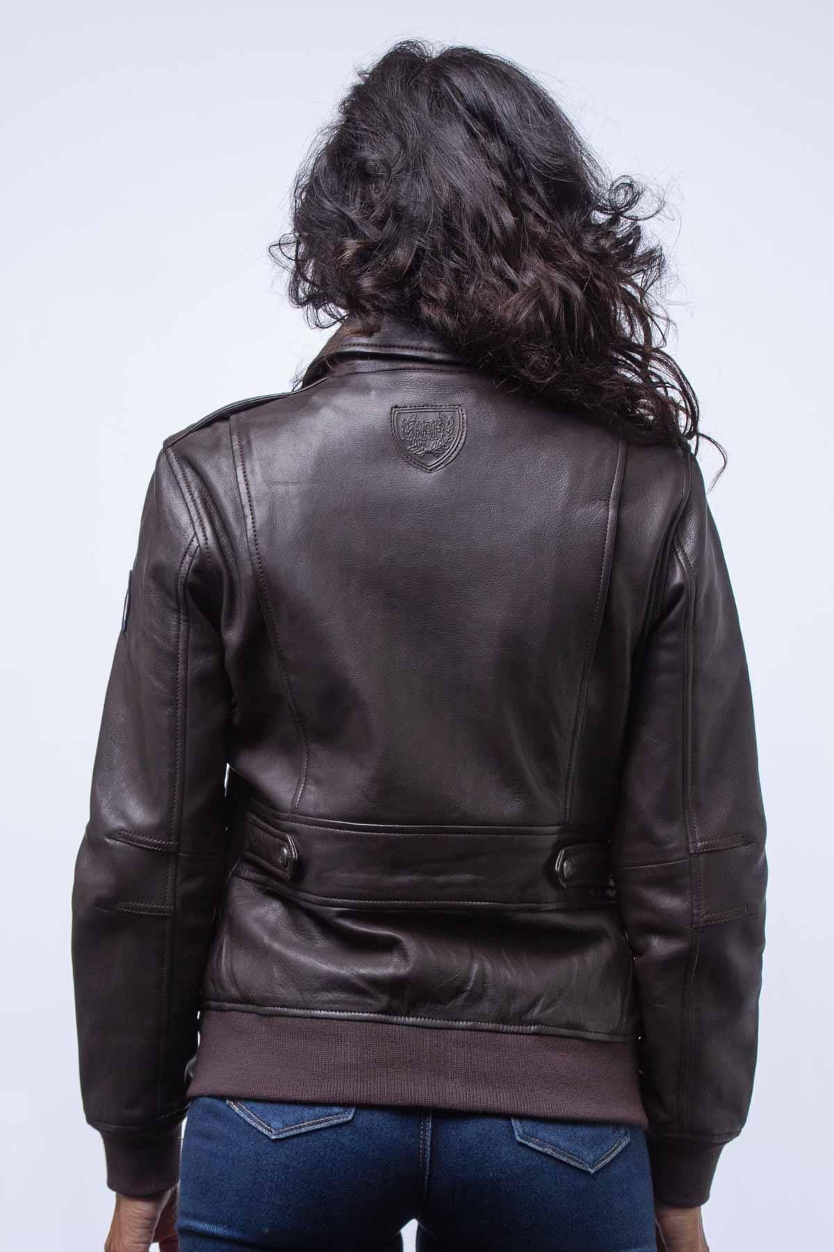 Damen Jacke Royal Air Force MOLLY2 DARK BROWN — Ansicht 4