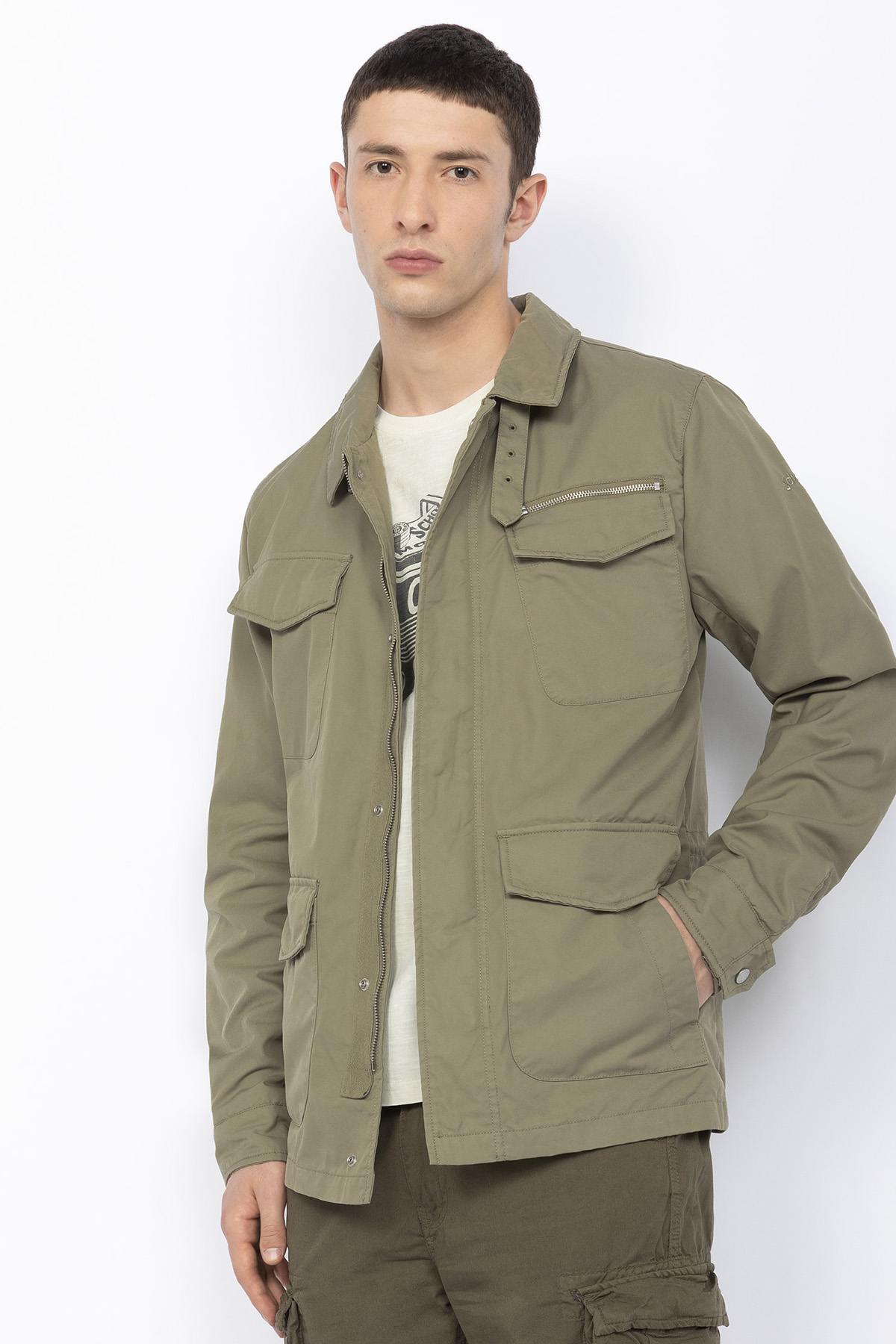 Cazadora Hombre Schott FLINT SAGE KAKI — vista 3