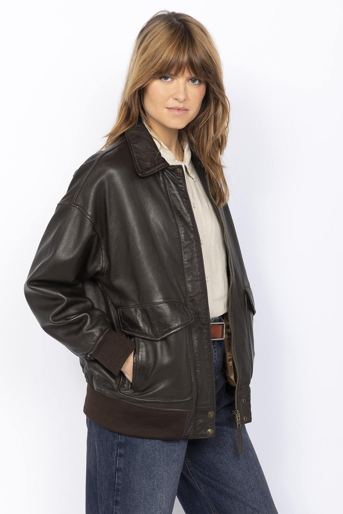 Blouson Femme Schott LCWDAISY BROWN — vue 5
