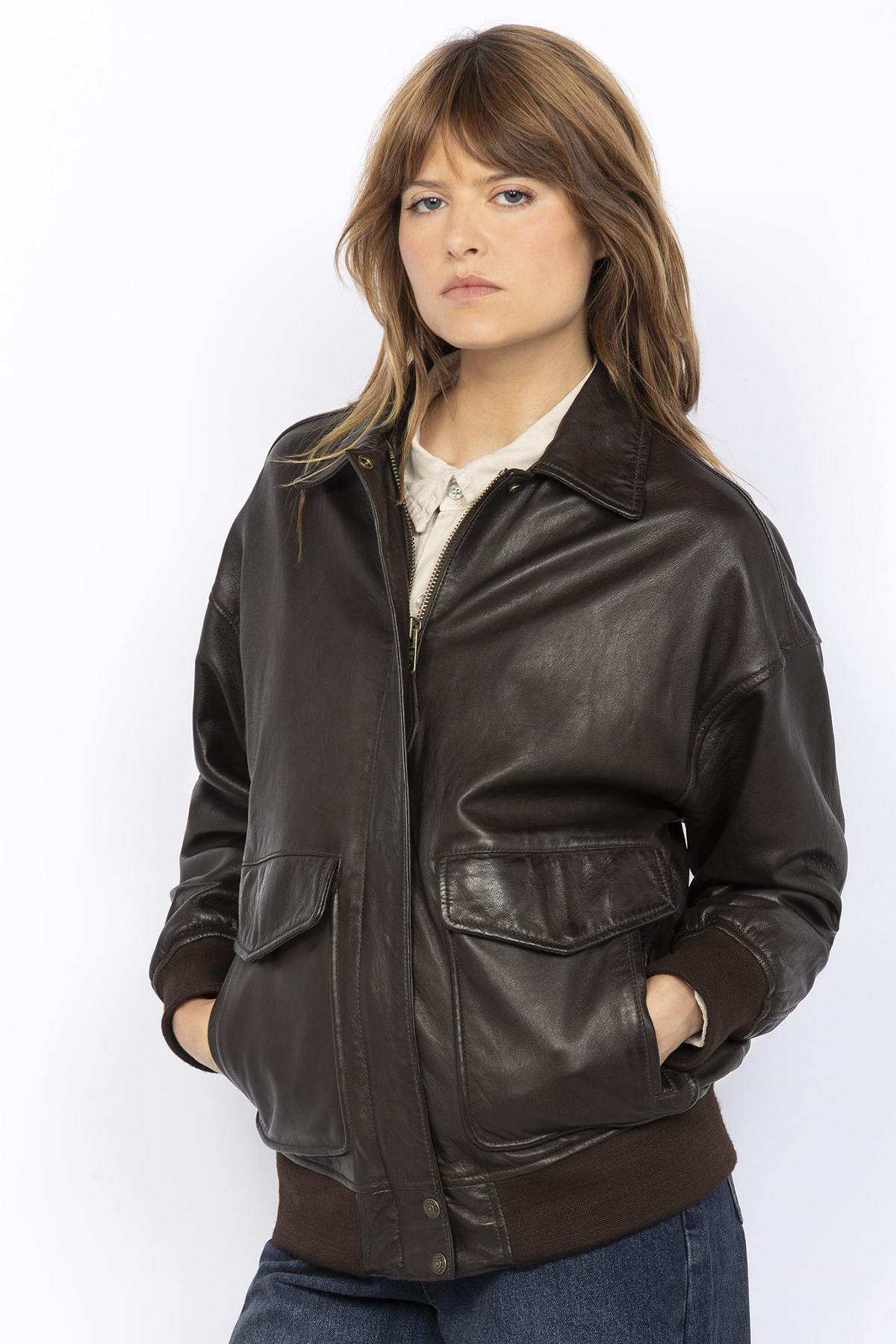 Blouson Femme Schott LCWDAISY BROWN — vue 8