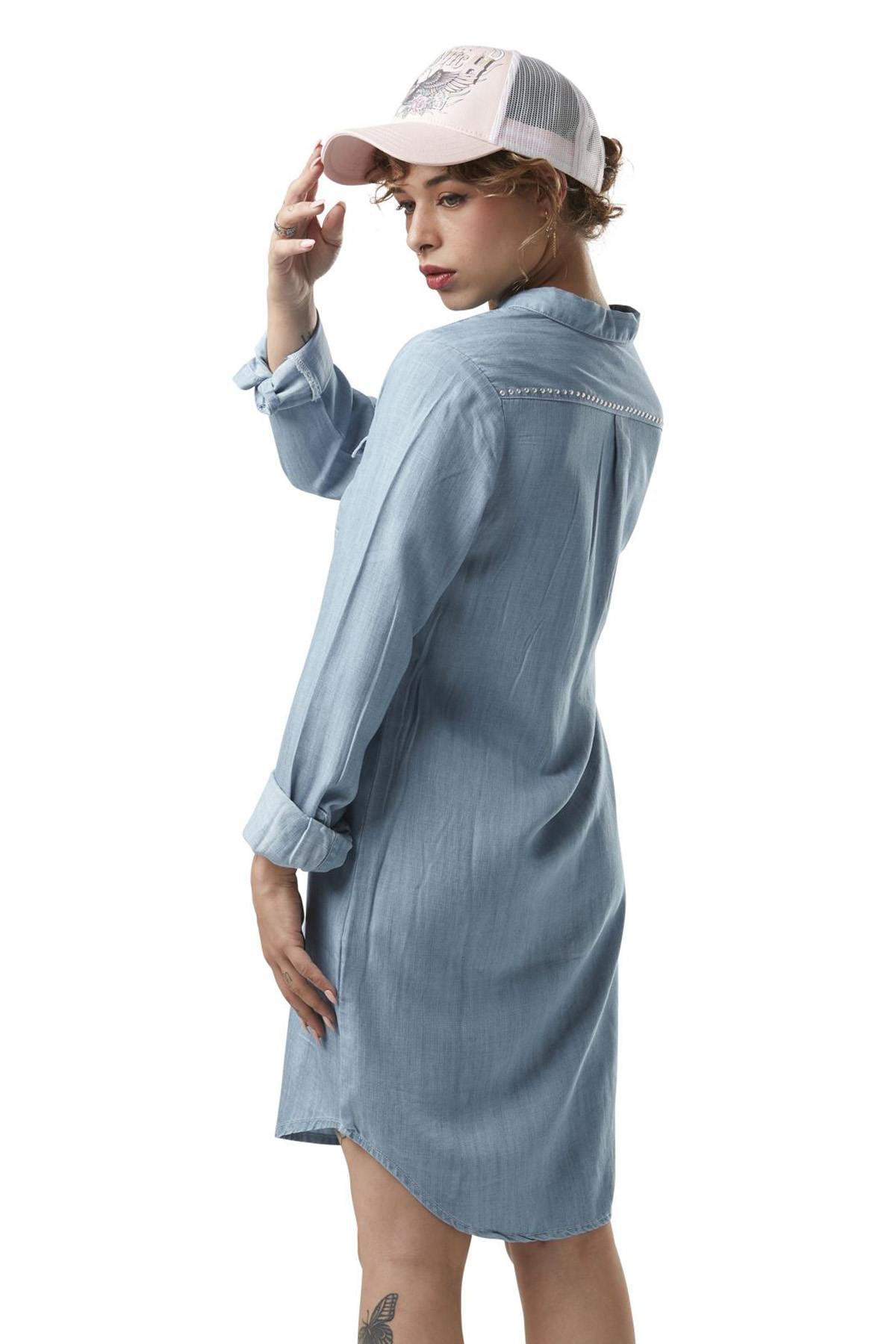 Falda/vestido Mujeres Von Dutch ROBE CHEMISE RC JEA J — vista 2
