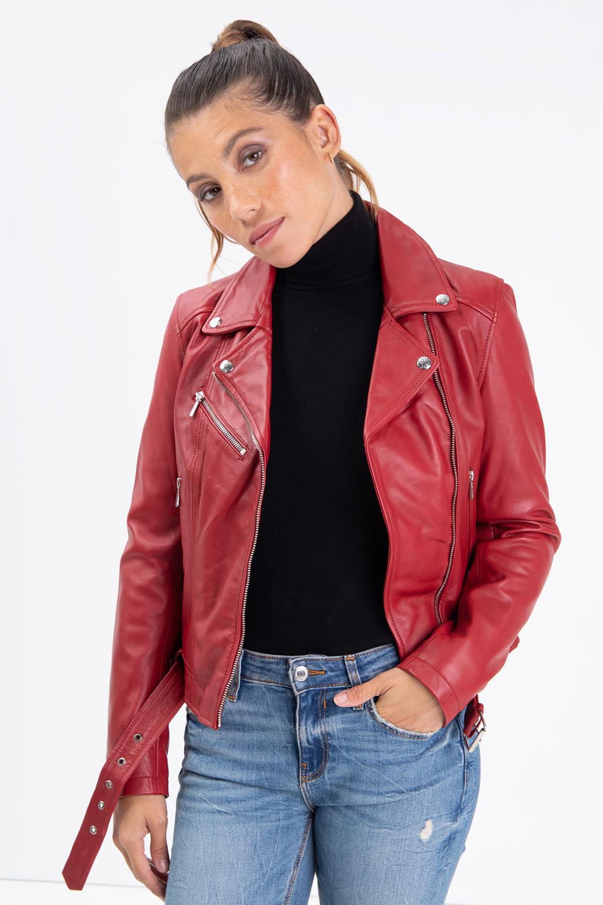 Chaqueta Mujeres Rose Garden LAURIE LAMB CASTEL RED ZZ — vista 6