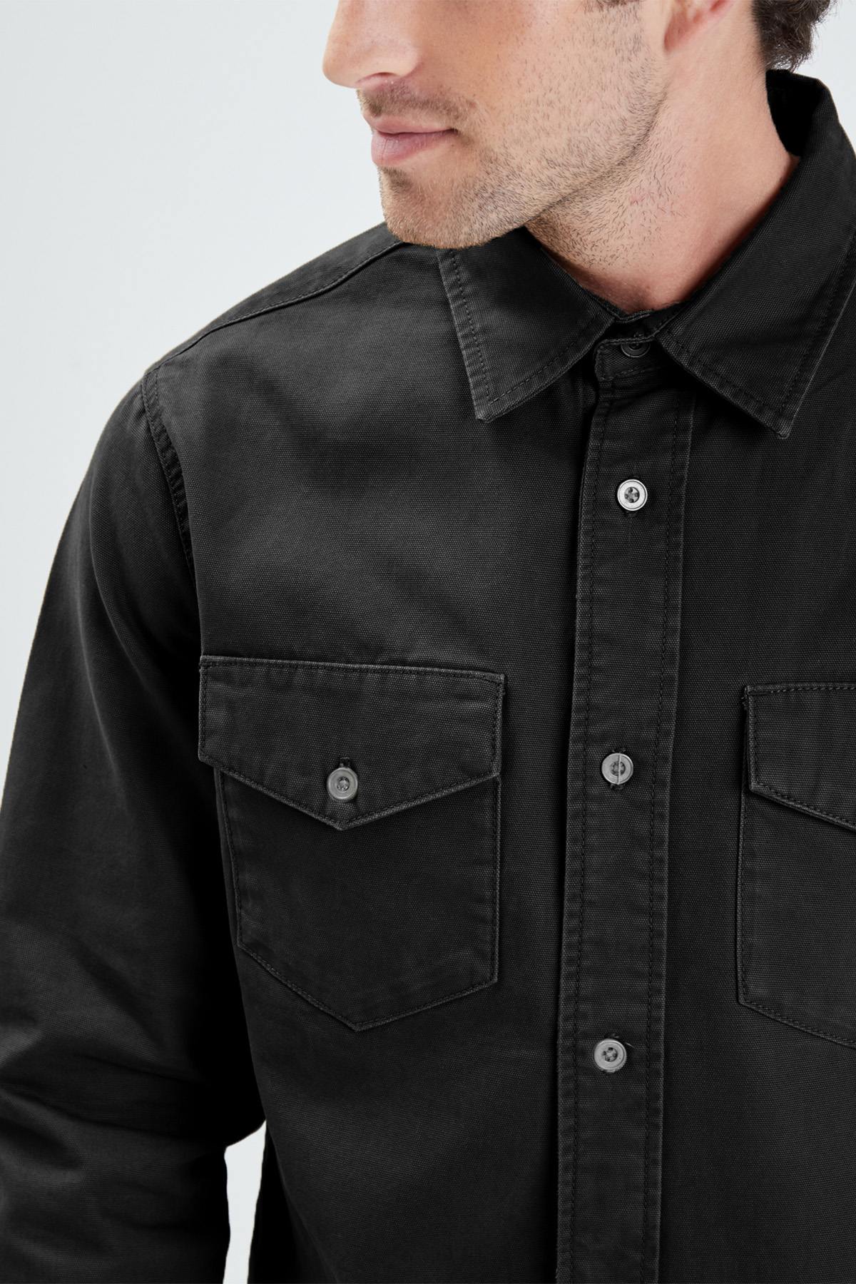 Camicia Uomo Daytona FIRESTONE CANVAS-COTTON BLACK — vista 2