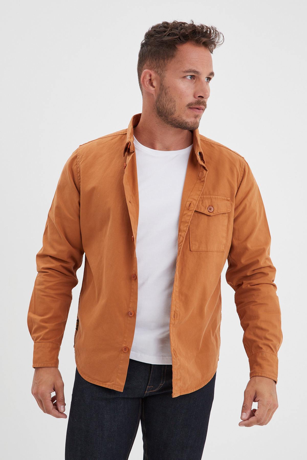 Chemise Homme Daytona VASSAR PRESCOTT TWILL COGNAC — vue 1