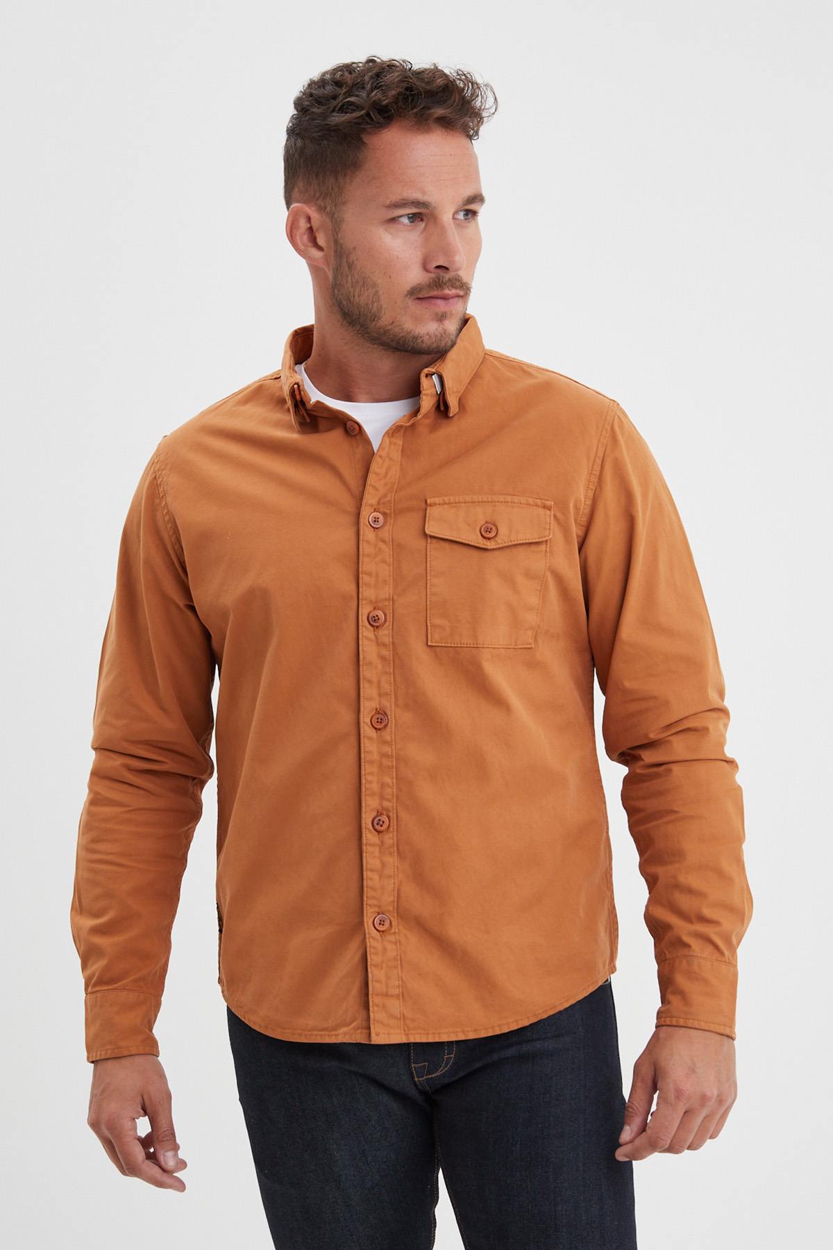 Chemise Homme Daytona VASSAR PRESCOTT TWILL COGNAC — vue 4