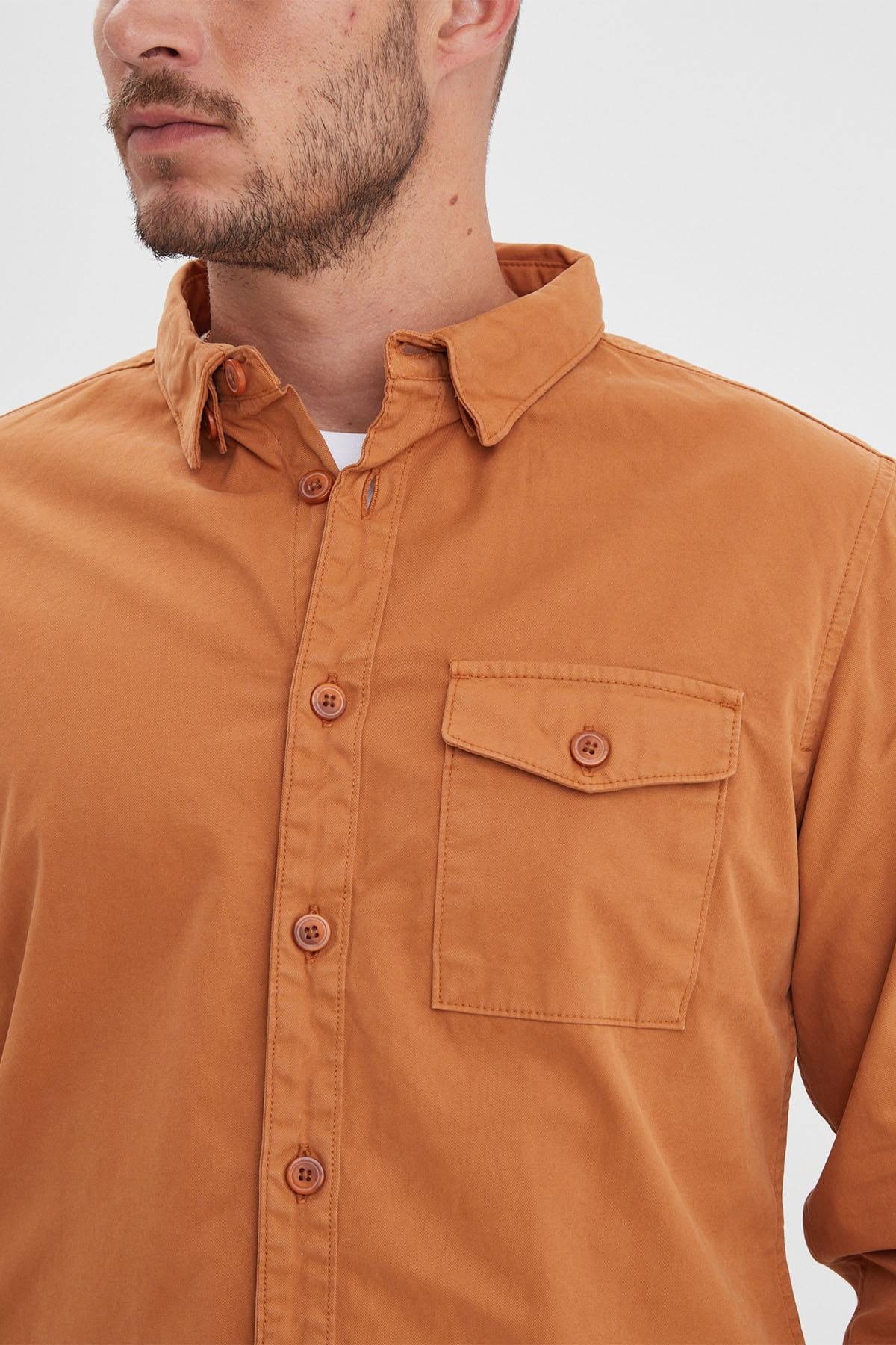 Chemise Homme Daytona VASSAR PRESCOTT TWILL COGNAC — vue 3