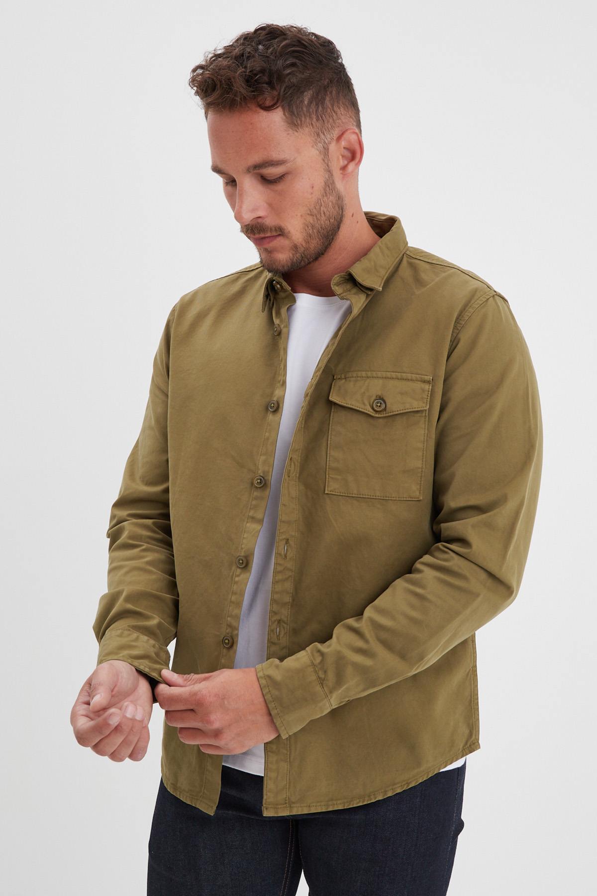 Chemise Homme Daytona VASSAR PRESCOTT TWILL SAGE STONE — vue 2