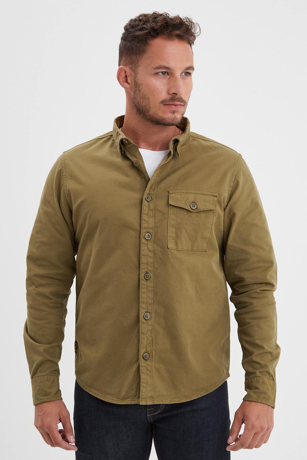 Chemise Homme Daytona VASSAR PRESCOTT TWILL SAGE STONE — vue 1