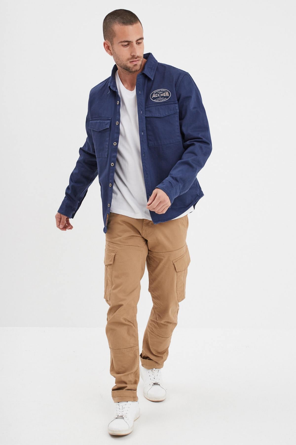 Chemise Homme Daytona SPANDON BULL DENIM BLEU DE CHINE — vue 2