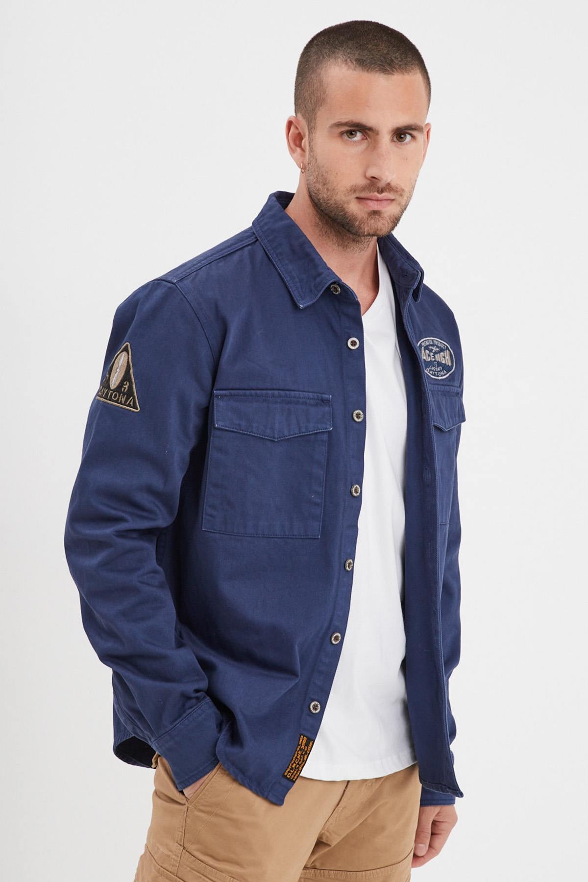 Chemise Homme Daytona SPANDON BULL DENIM BLEU DE CHINE — vue 4