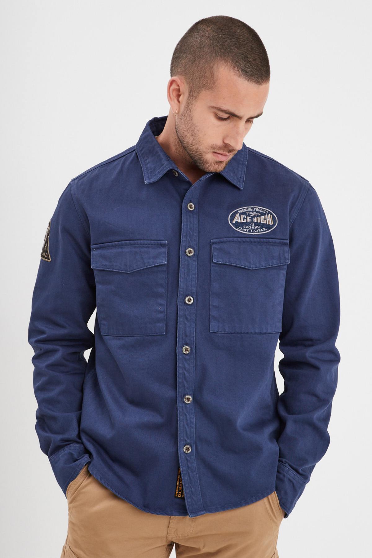 Chemise Homme Daytona SPANDON BULL DENIM BLEU DE CHINE — vue 1