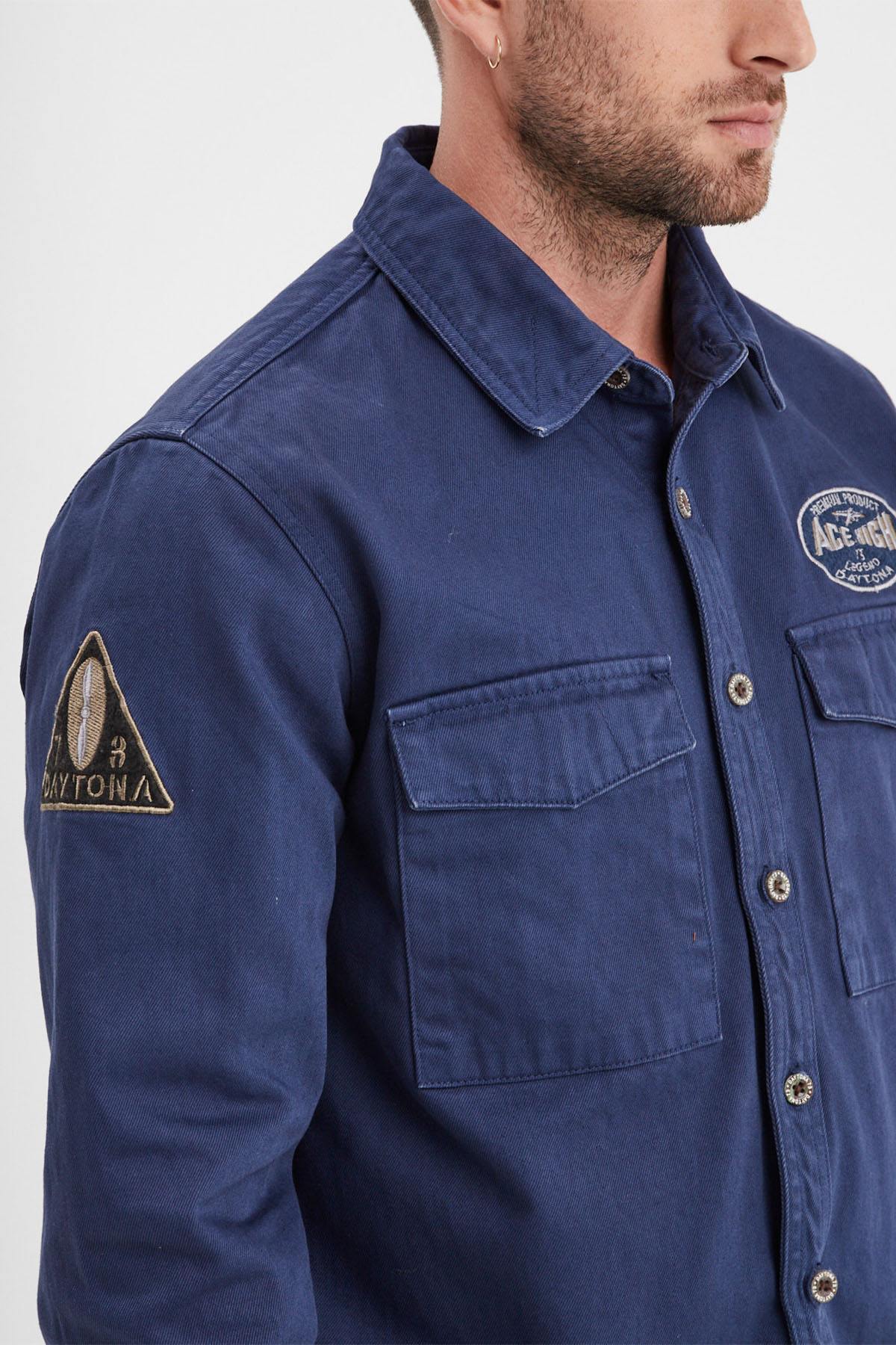 Chemise Homme Daytona SPANDON BULL DENIM BLEU DE CHINE — vue 3