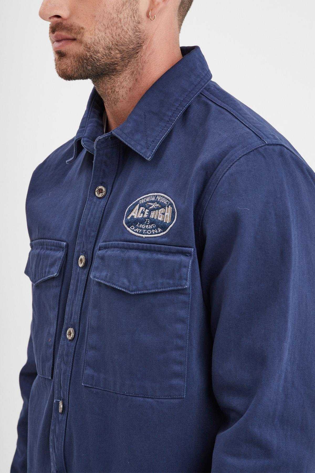 Chemise Homme Daytona SPANDON BULL DENIM BLEU DE CHINE — vue 6