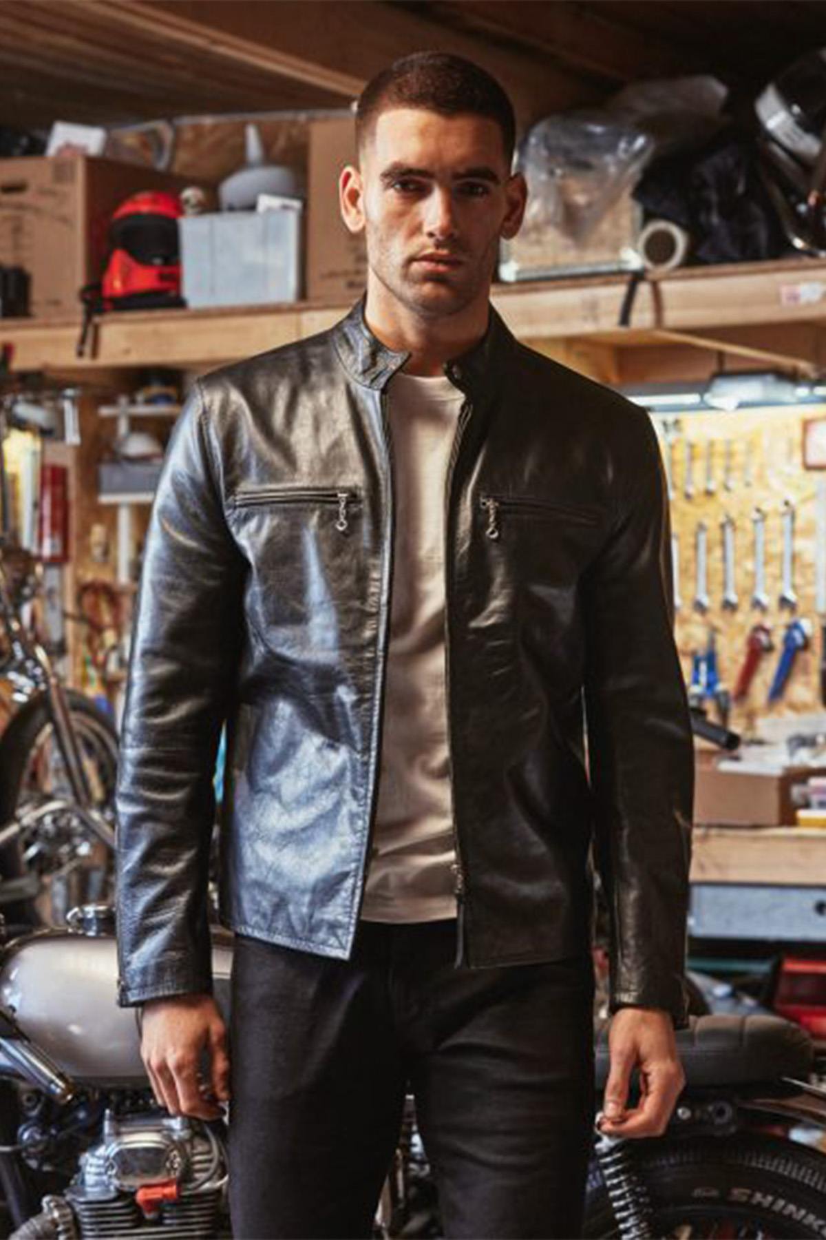 Herren Jacke Avi Leather CAFE RACER — Ansicht 6