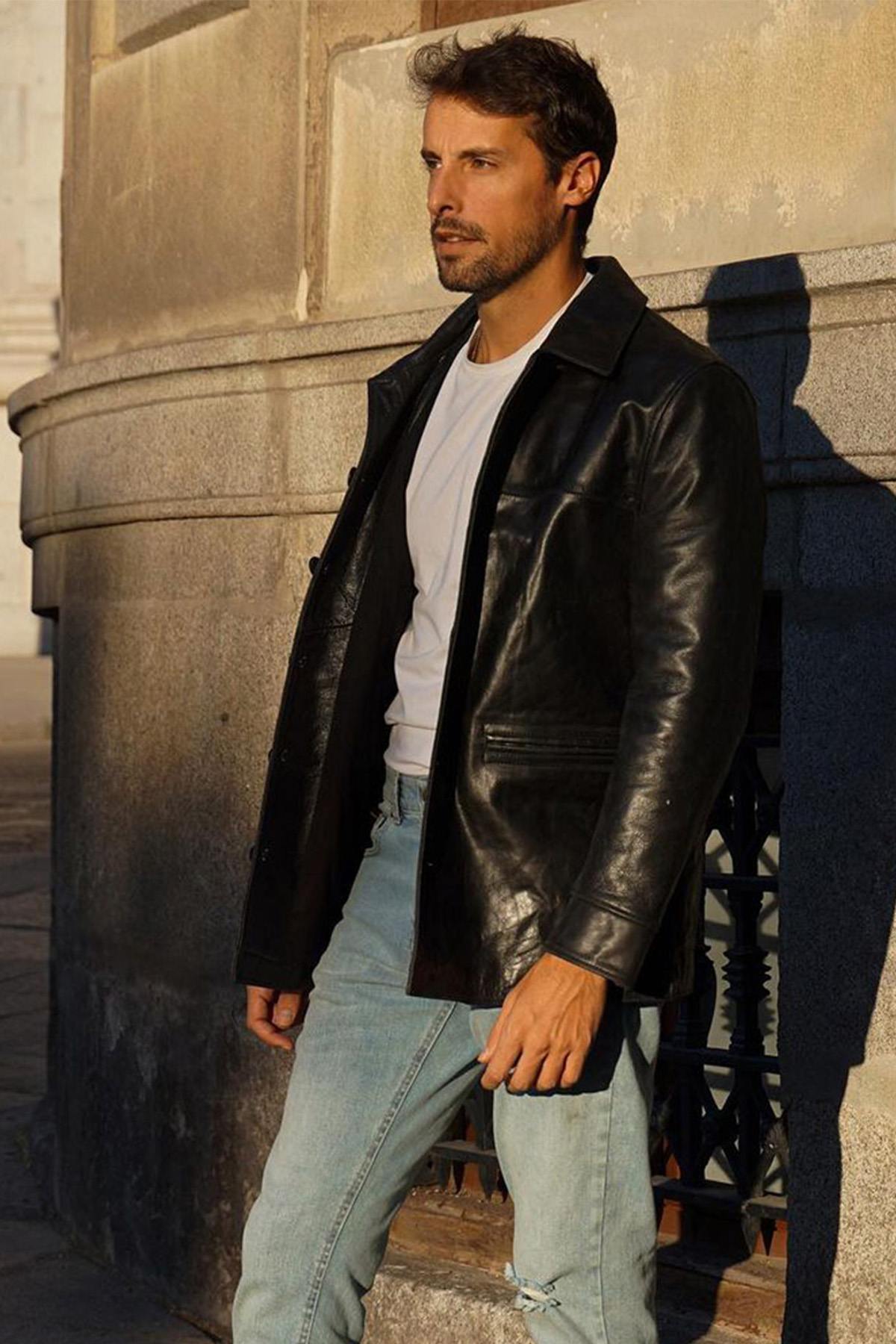 Giacche Uomo Avi Leather CAR COAT — vista 7