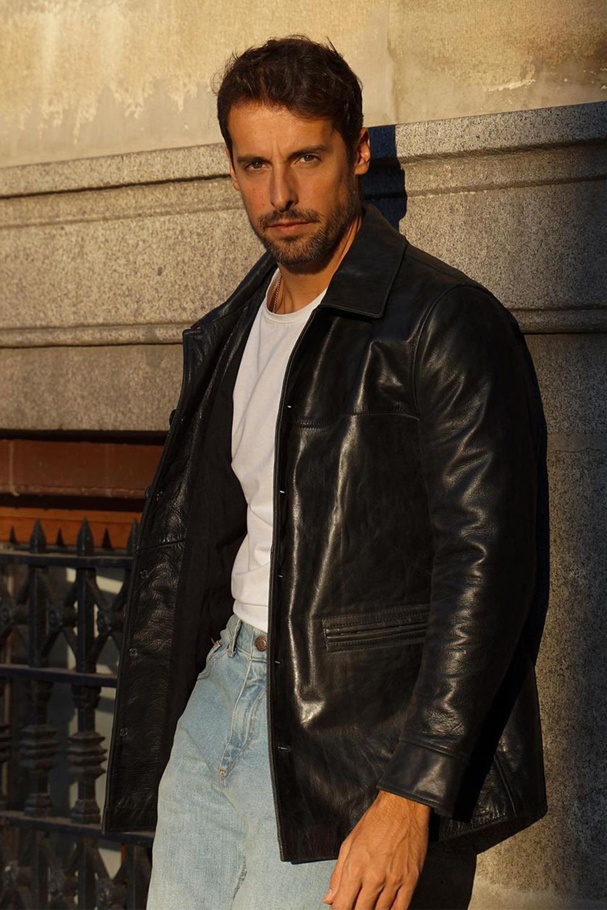 Giacche Uomo Avi Leather CAR COAT — vista 2