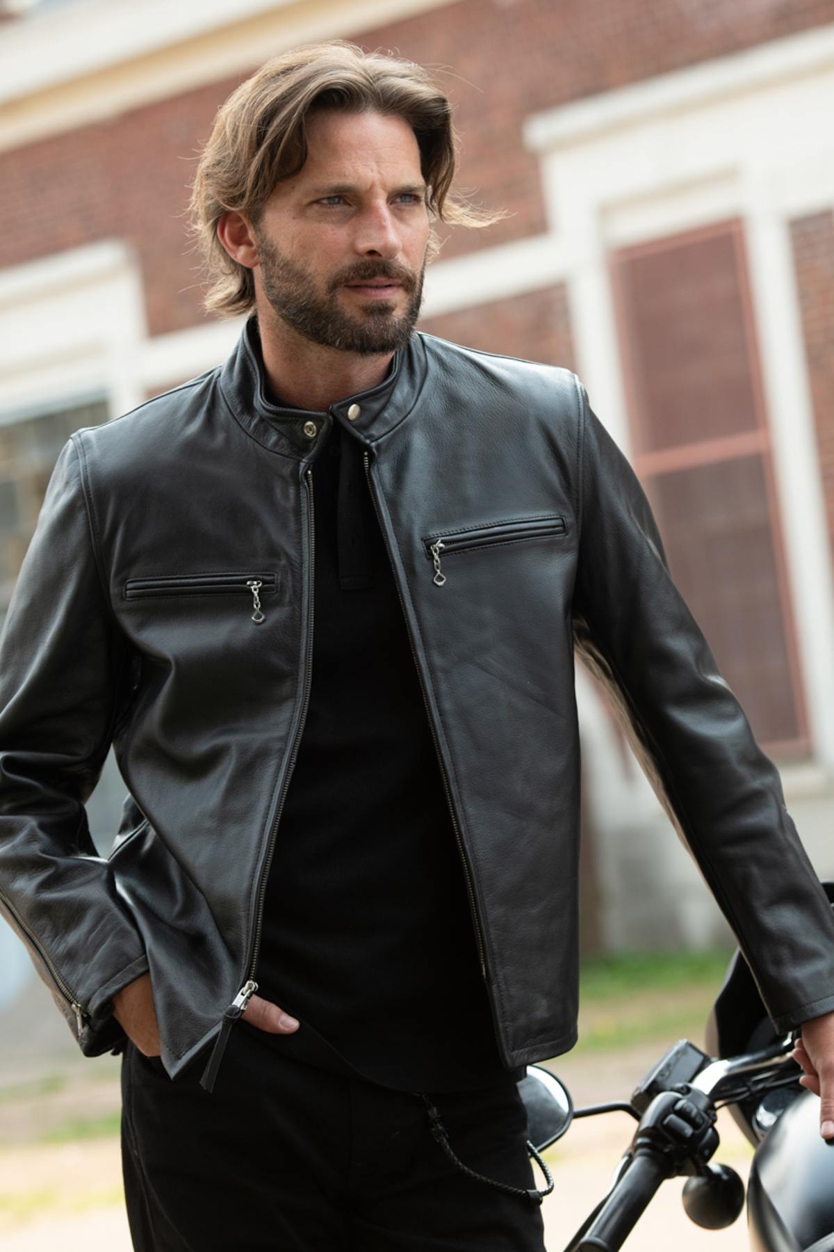 Herren Jacke Avi Leather CAFE RACER — Ansicht 1