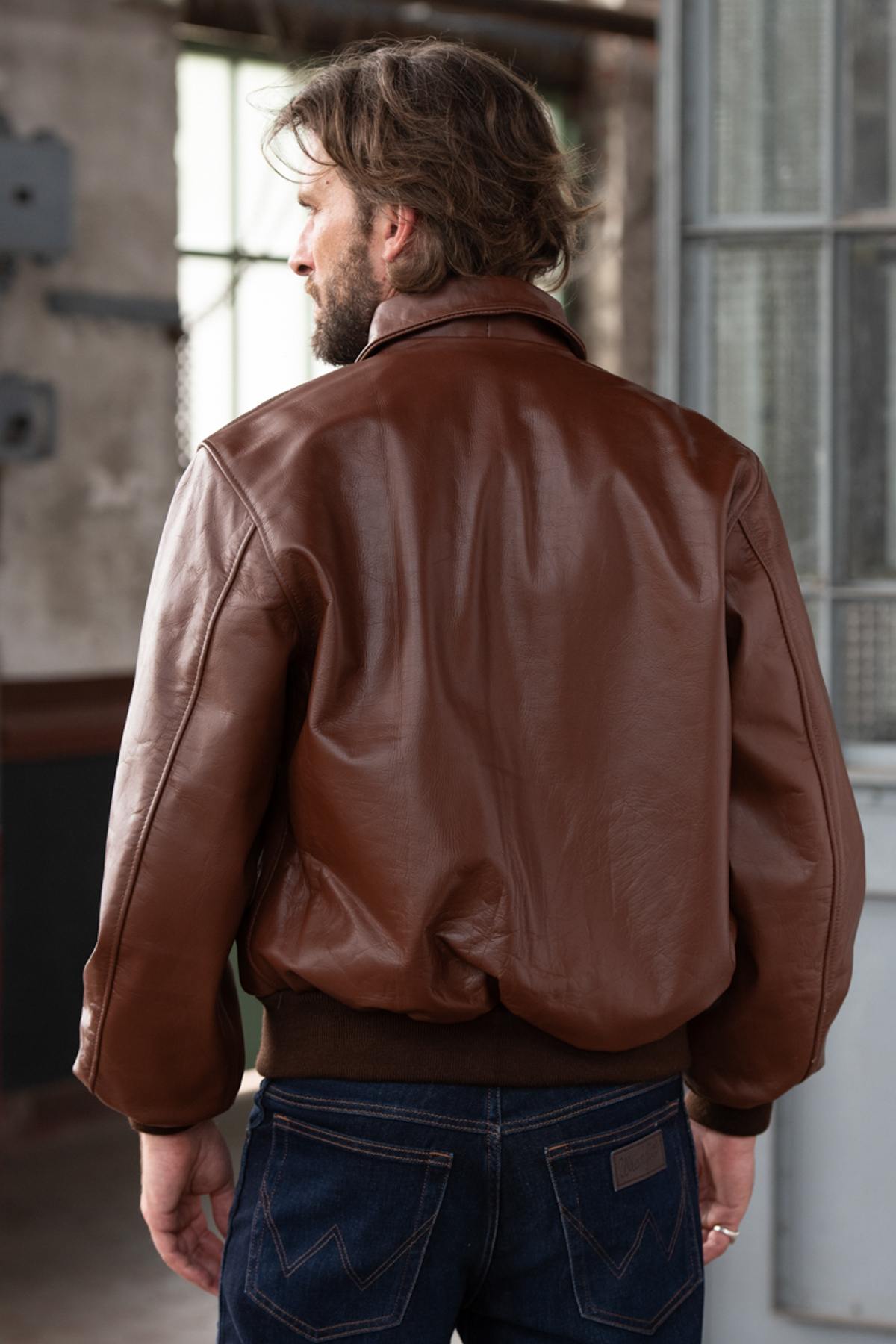 Giacche Uomo Cooper Original 50 MISSION RUSSET COWHIDE A-2 JACKET — vista 2