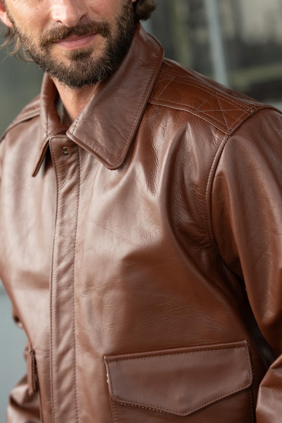 Giacche Uomo Cooper Original 50 MISSION RUSSET COWHIDE A-2 JACKET — vista 4
