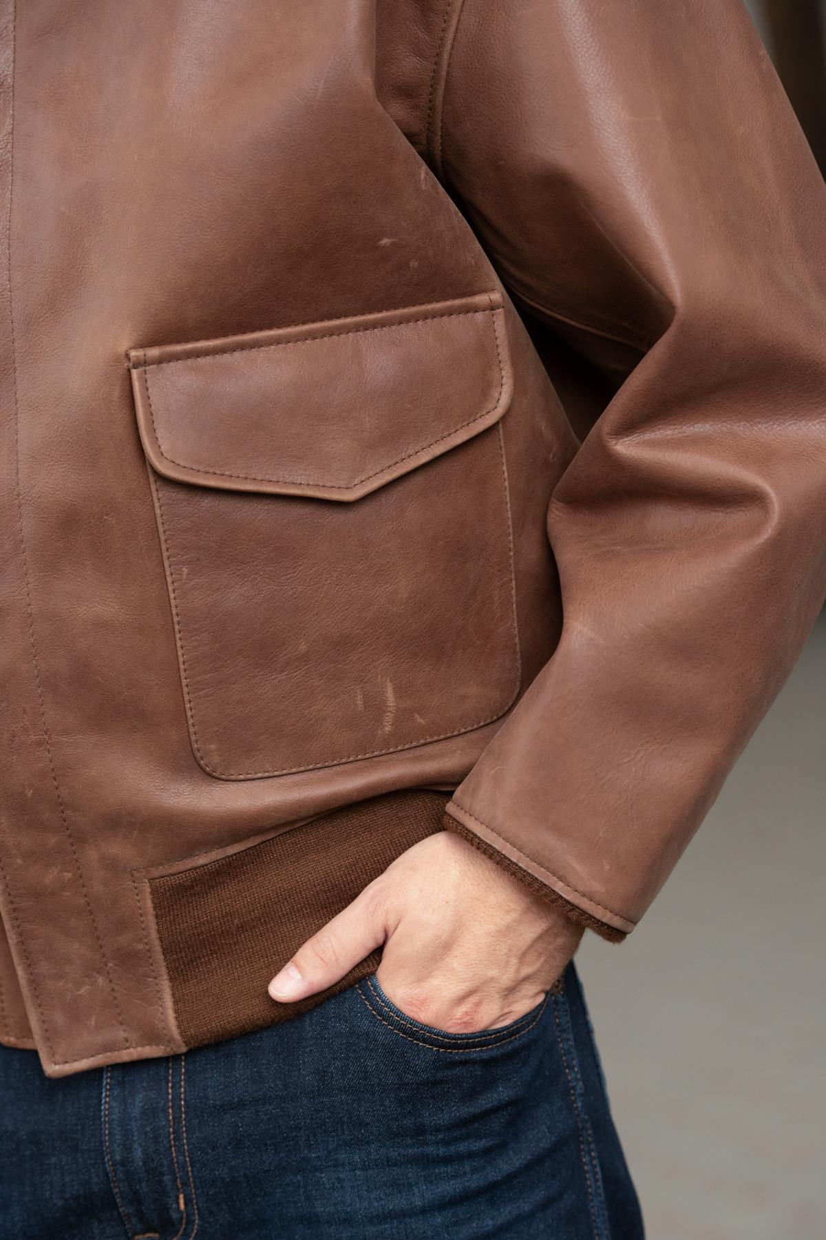 Herren Jacke Cooper Original RUSSET ANTIQUE COWHIDE A-2 — Ansicht 6