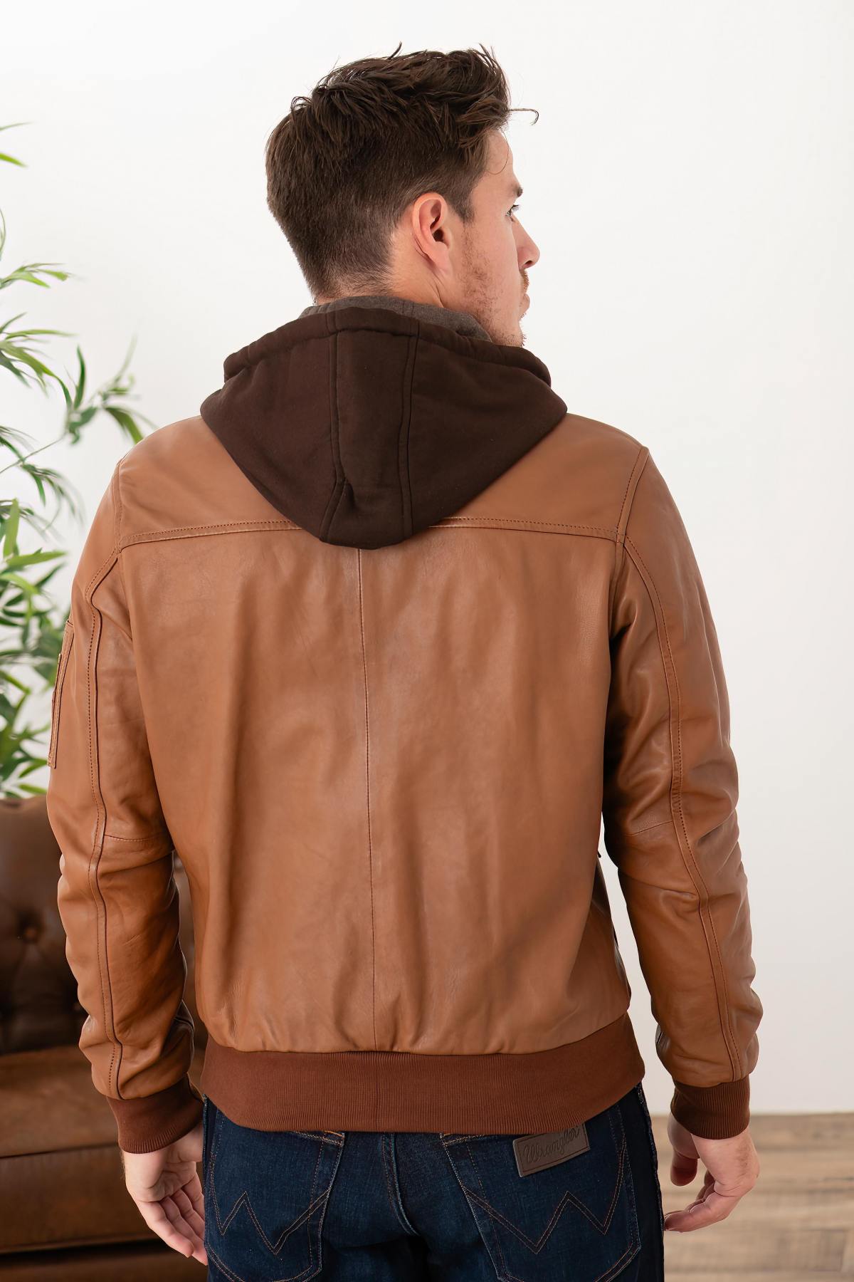 Herren Jacke Serge Pariente BALLE HOOD COGNAC  — Ansicht 5