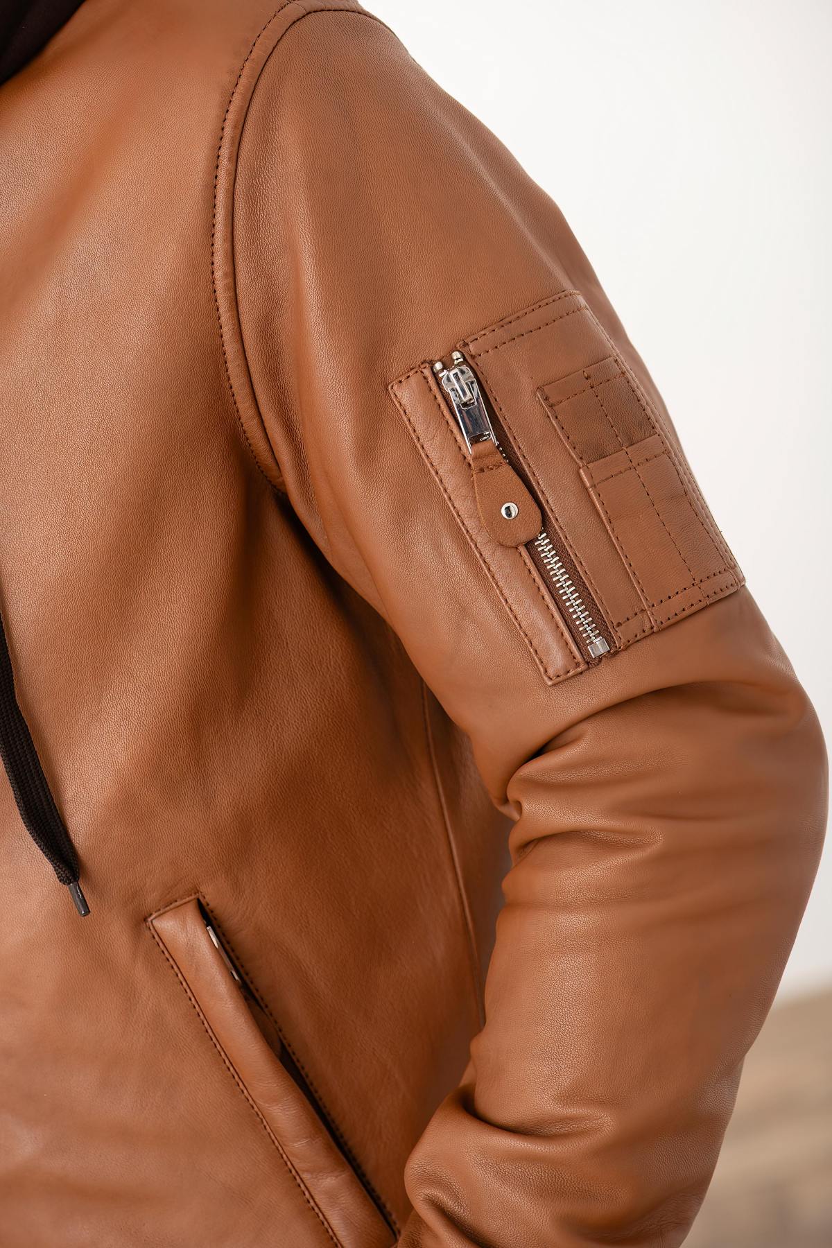 Herren Jacke Serge Pariente BALLE HOOD COGNAC  — Ansicht 7