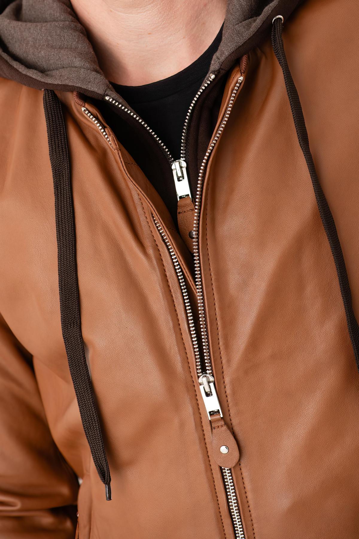 Herren Jacke Serge Pariente BALLE HOOD COGNAC  — Ansicht 3
