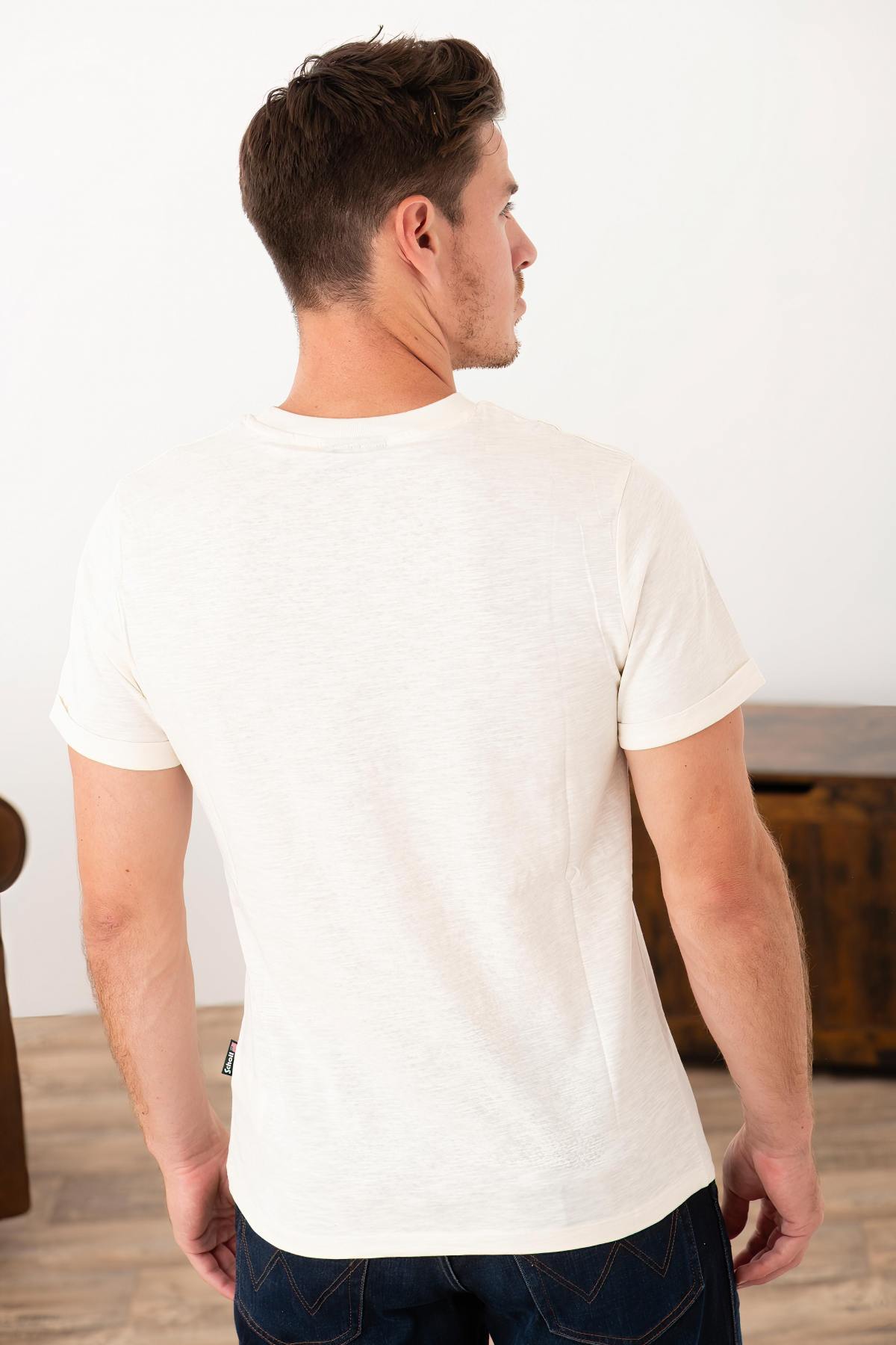 Tee Shirt Homme Schott TSKEA1 OFF WHITE — vue 3