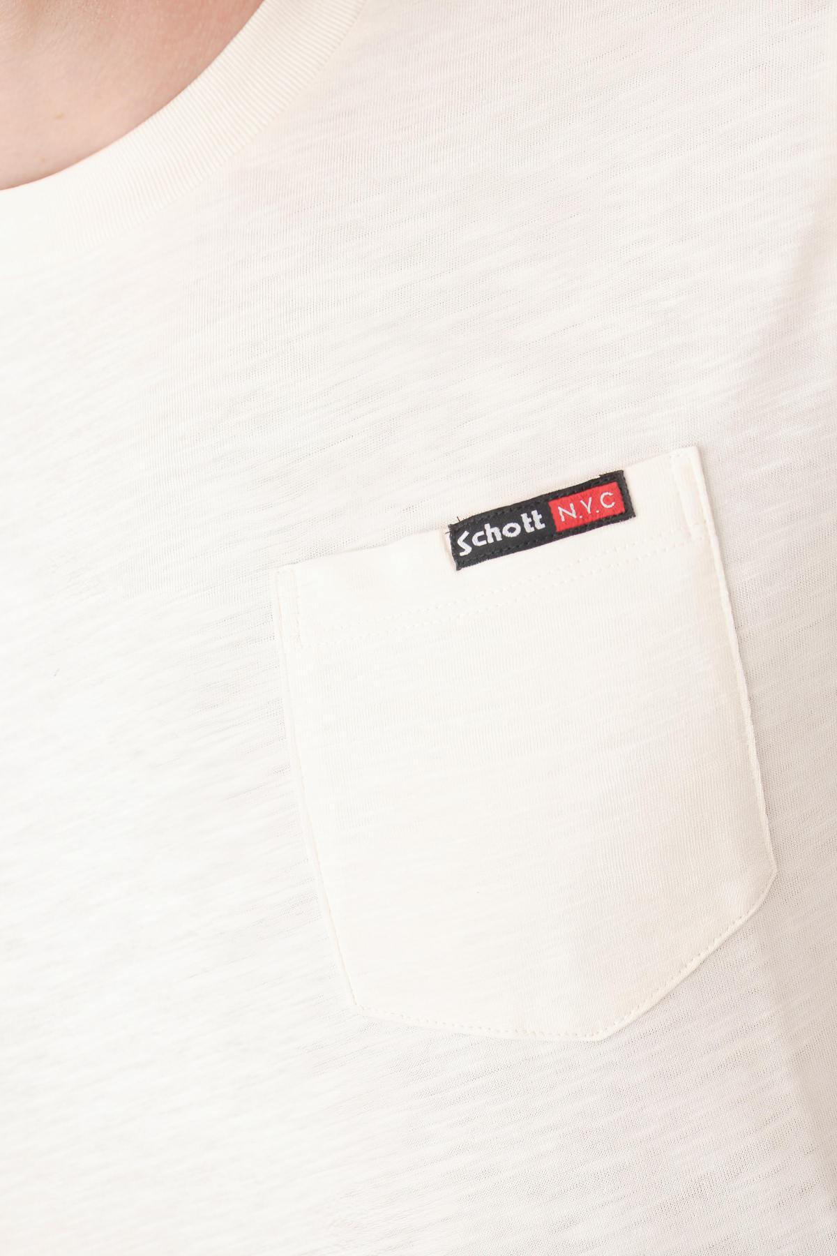 Tee Shirt Homme Schott TSKEA1 OFF WHITE — vue 4