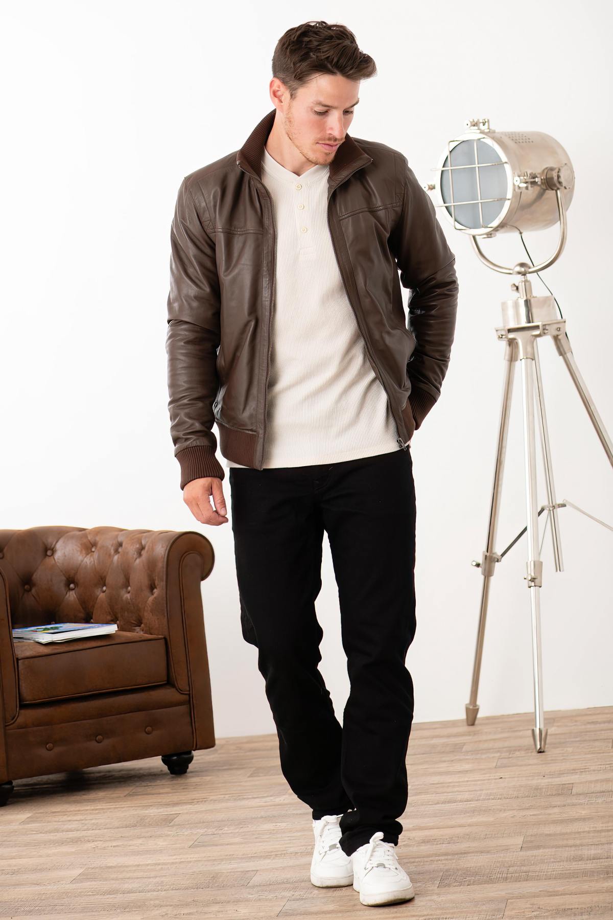 Blouson Homme Serge Pariente SOUL BOMBER MOCCA  — vue 5