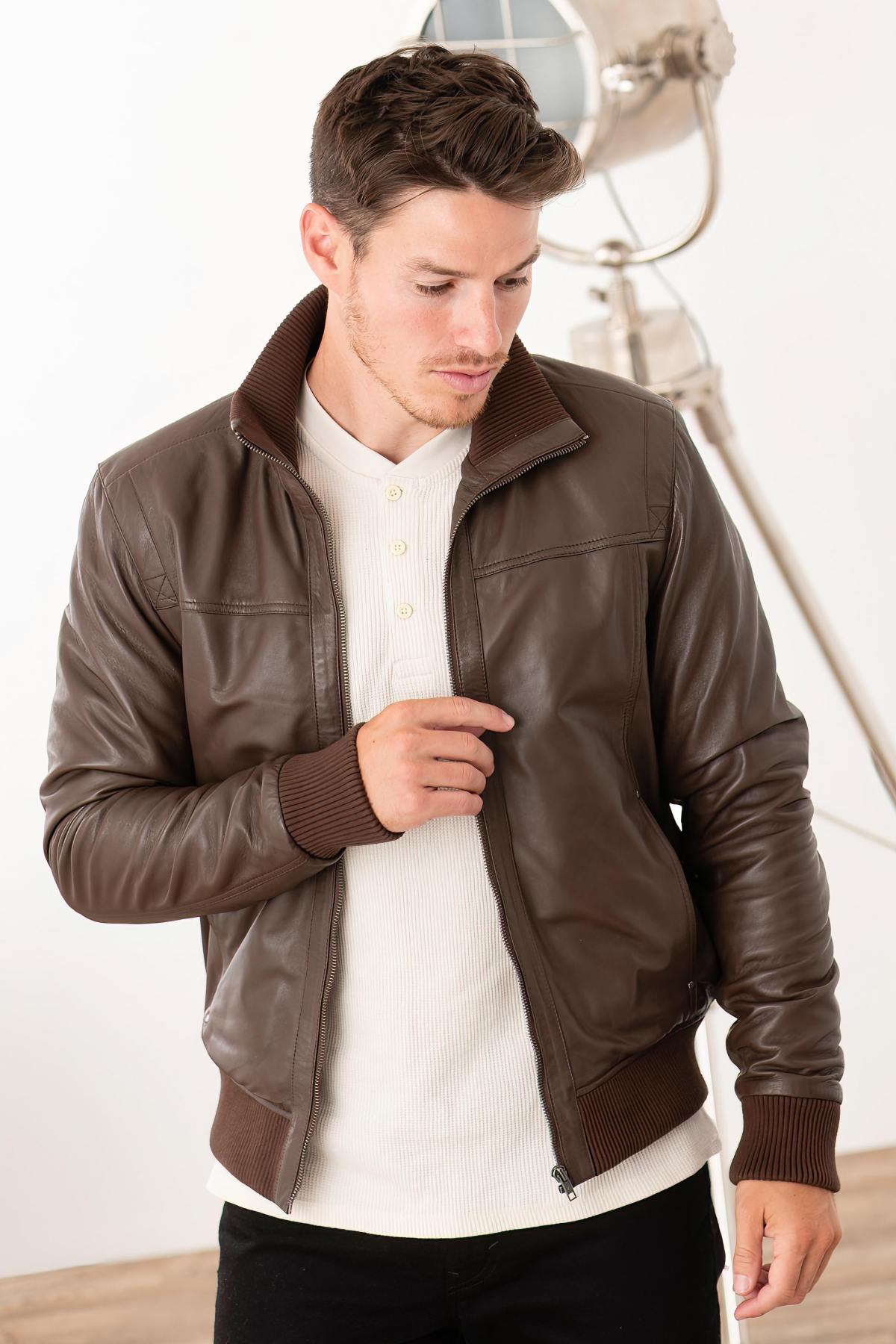Blouson Homme Serge Pariente SOUL BOMBER MOCCA  — vue 1