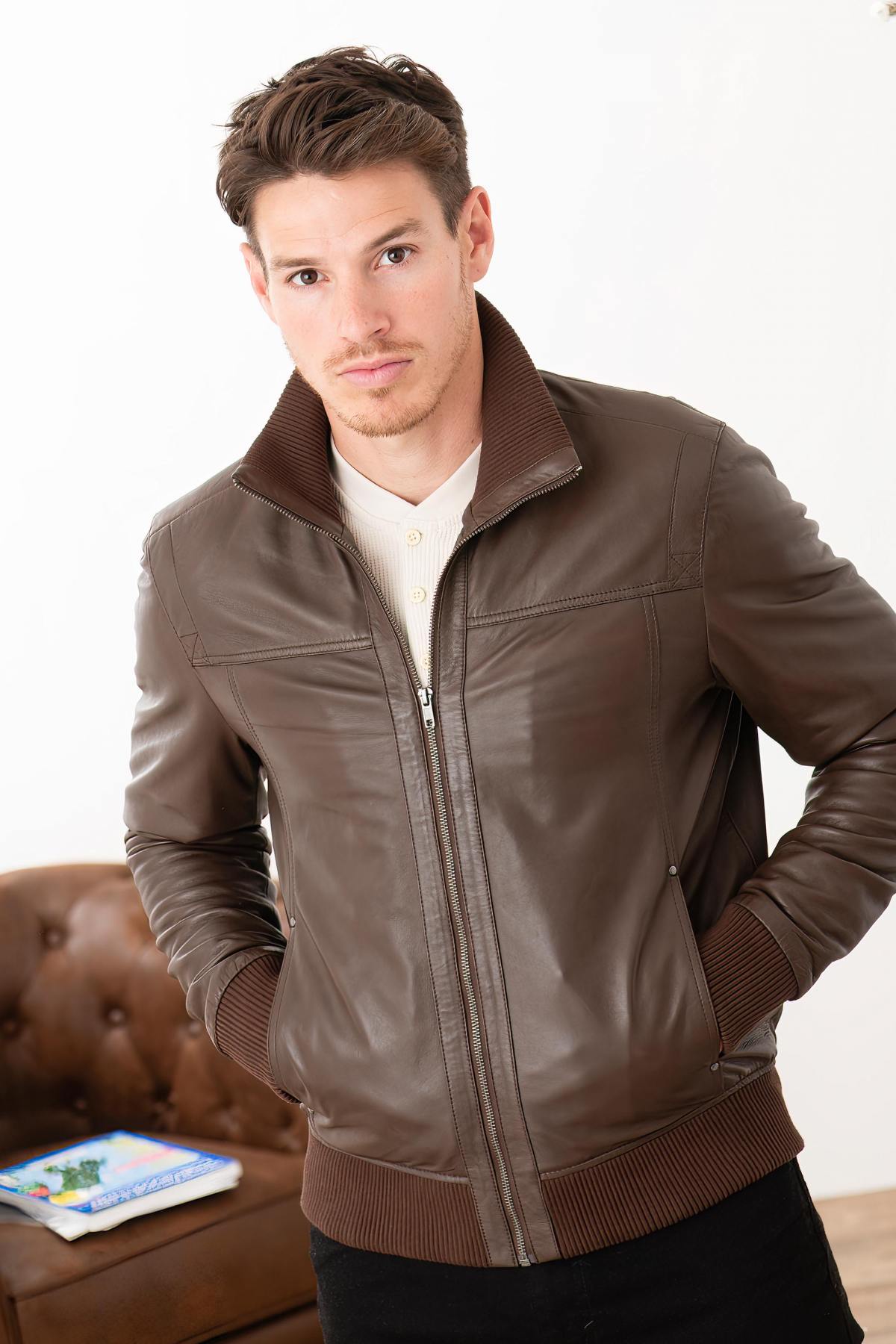 Blouson Homme Serge Pariente SOUL BOMBER MOCCA  — vue 4