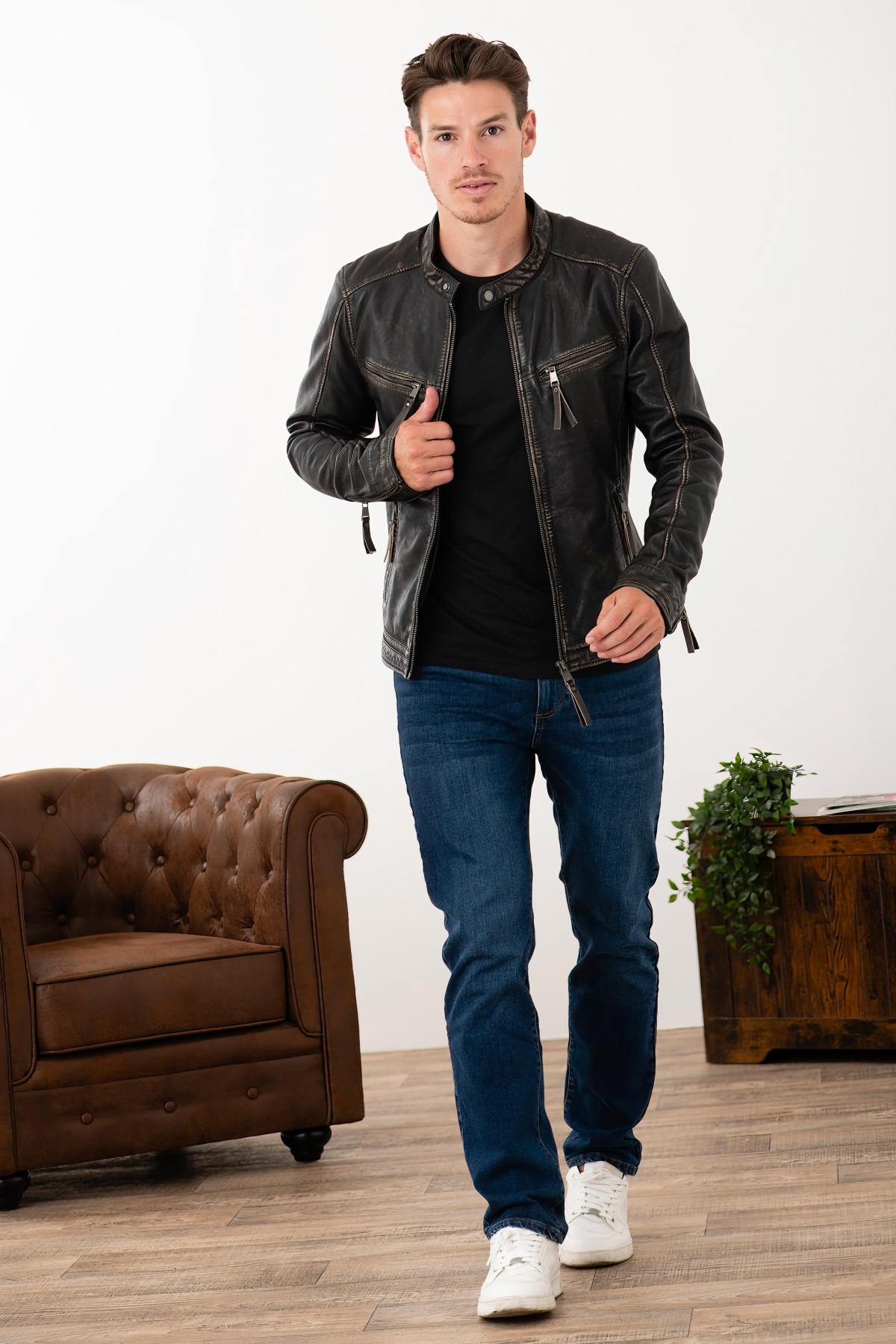Giacche Uomo Cityzen KANSAS RUB OFF BLACK — vista 5