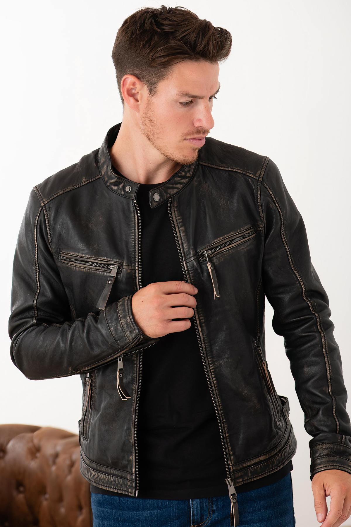 Giacche Uomo Cityzen KANSAS RUB OFF BLACK — vista 7