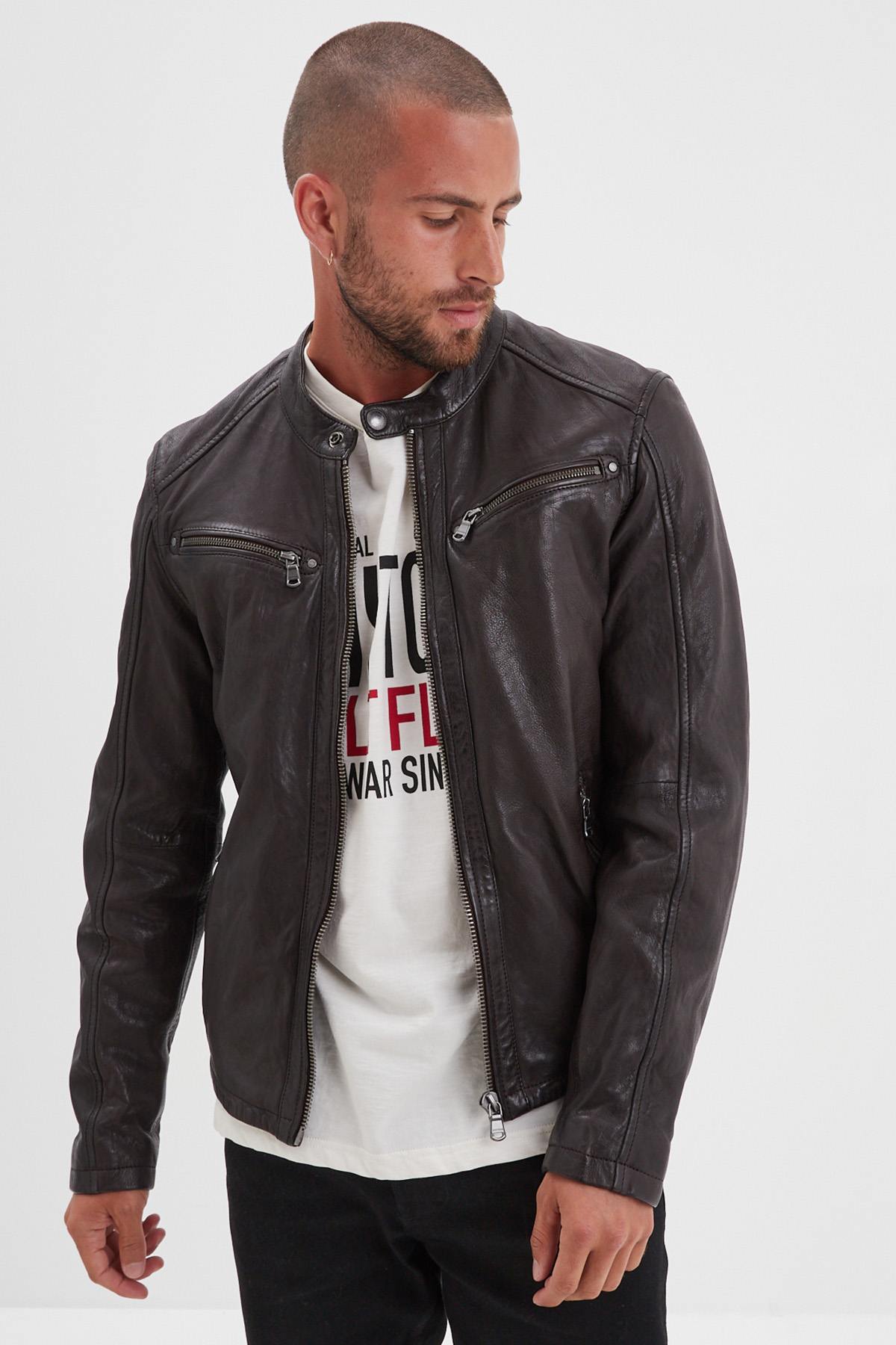 Blouson Homme Daytona GAFINO LAMB VITA R BROWN — vue 4