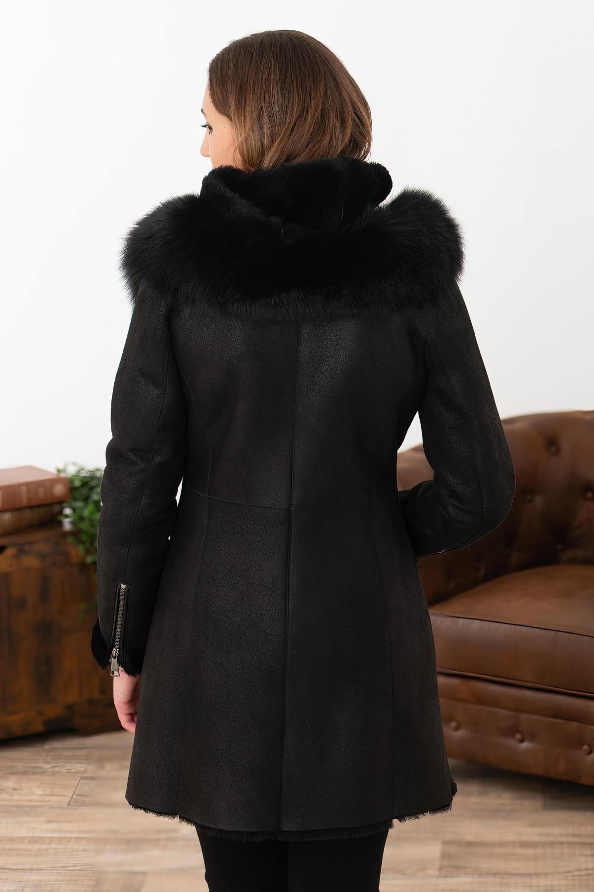 Giacche Donna Cityzen NAPOLI MOUTON RENARD NOIR — vista 2