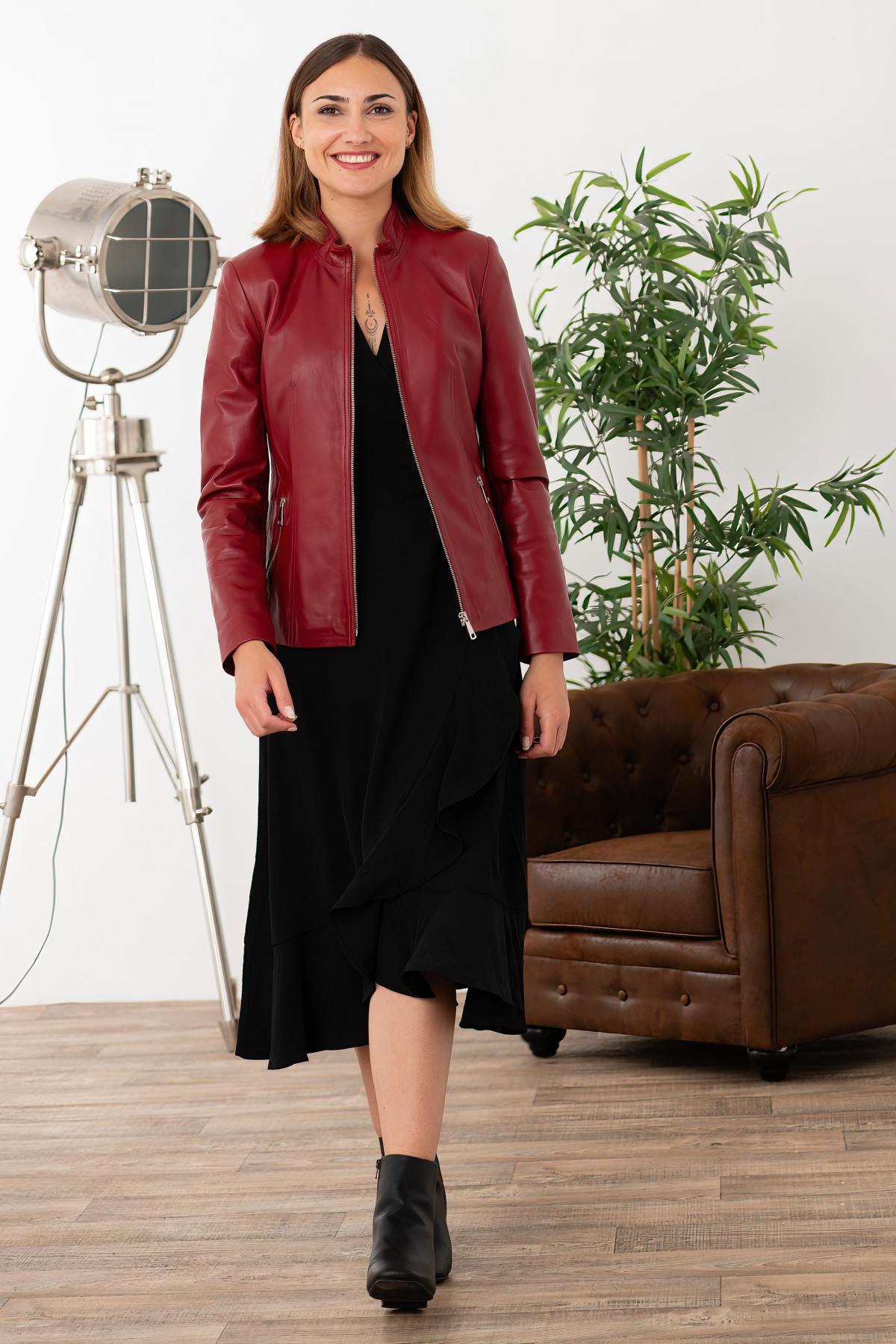 Damen Jacke Cityzen KARINA AGNEAU PERLE GRENADE — Ansicht 2