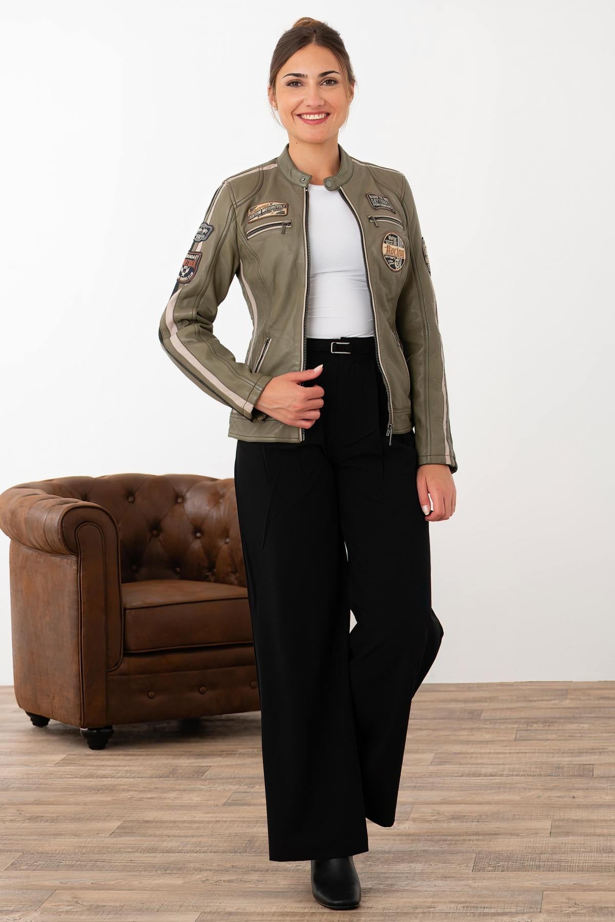 Blouson Femme Rose Garden SOLINE LAMB VITA LICHEN — vue 6