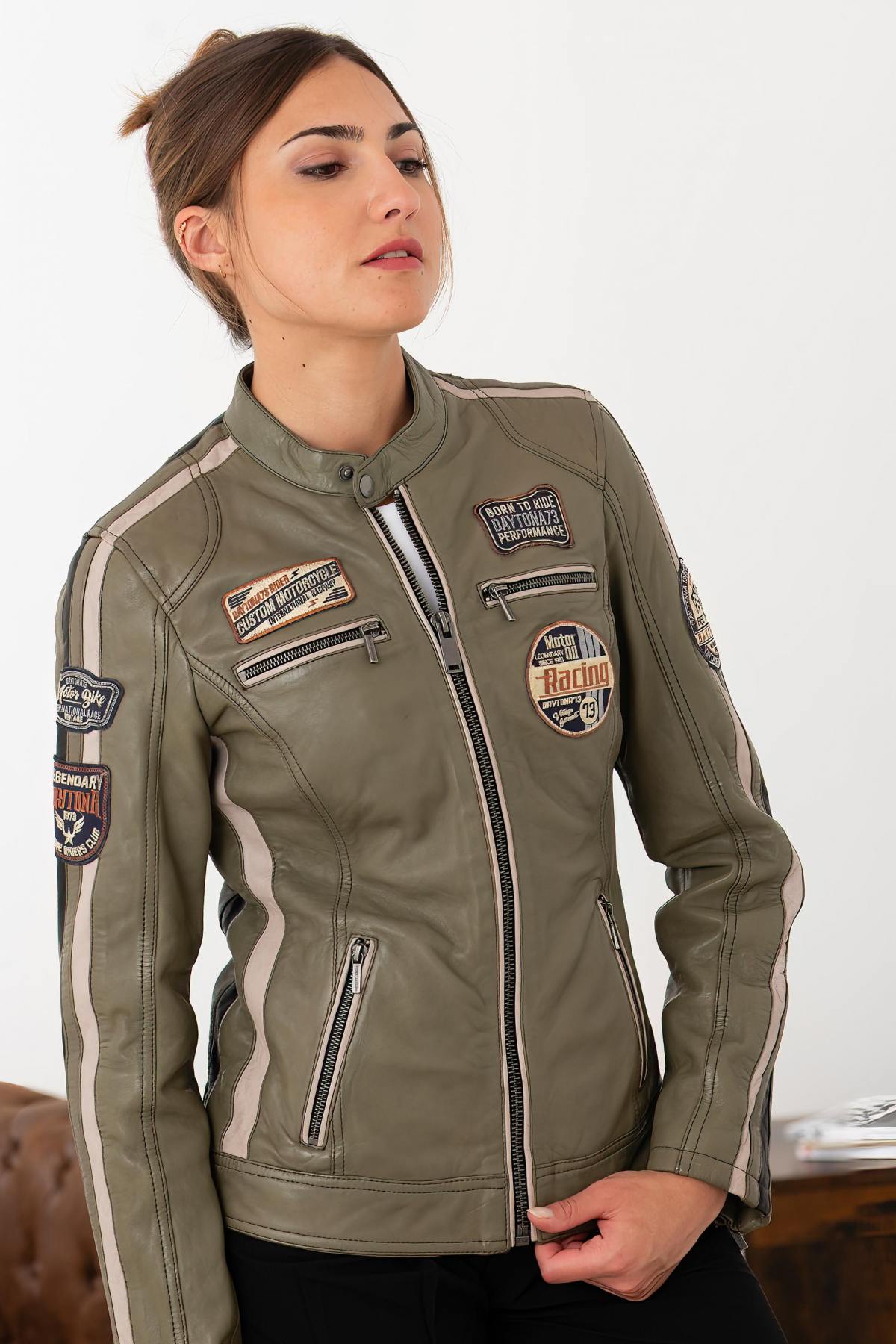Blouson Femme Rose Garden SOLINE LAMB VITA LICHEN — vue 3