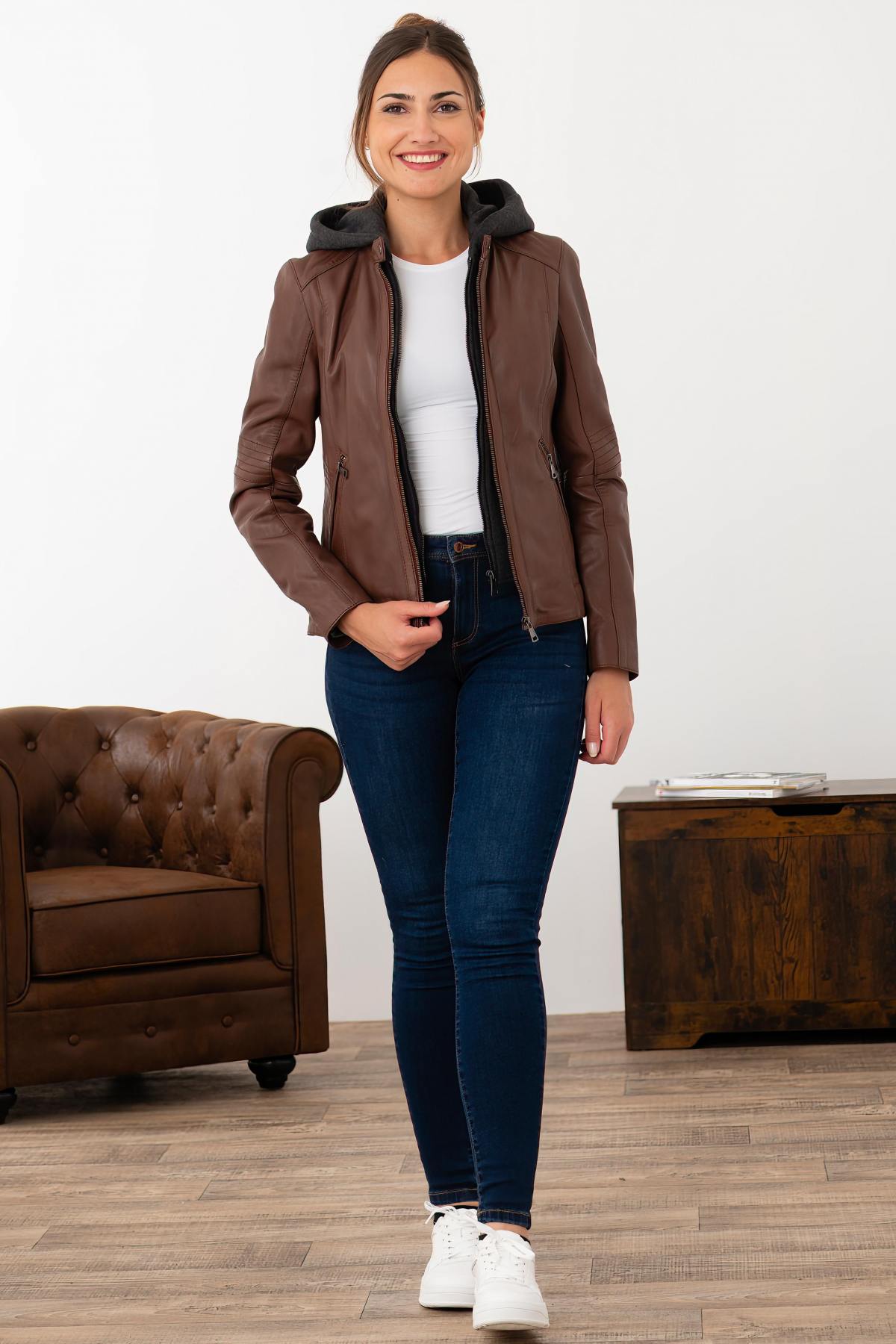 Damen Jacke Oakwood KENDRA 1 COGNAC 507 — Ansicht 2
