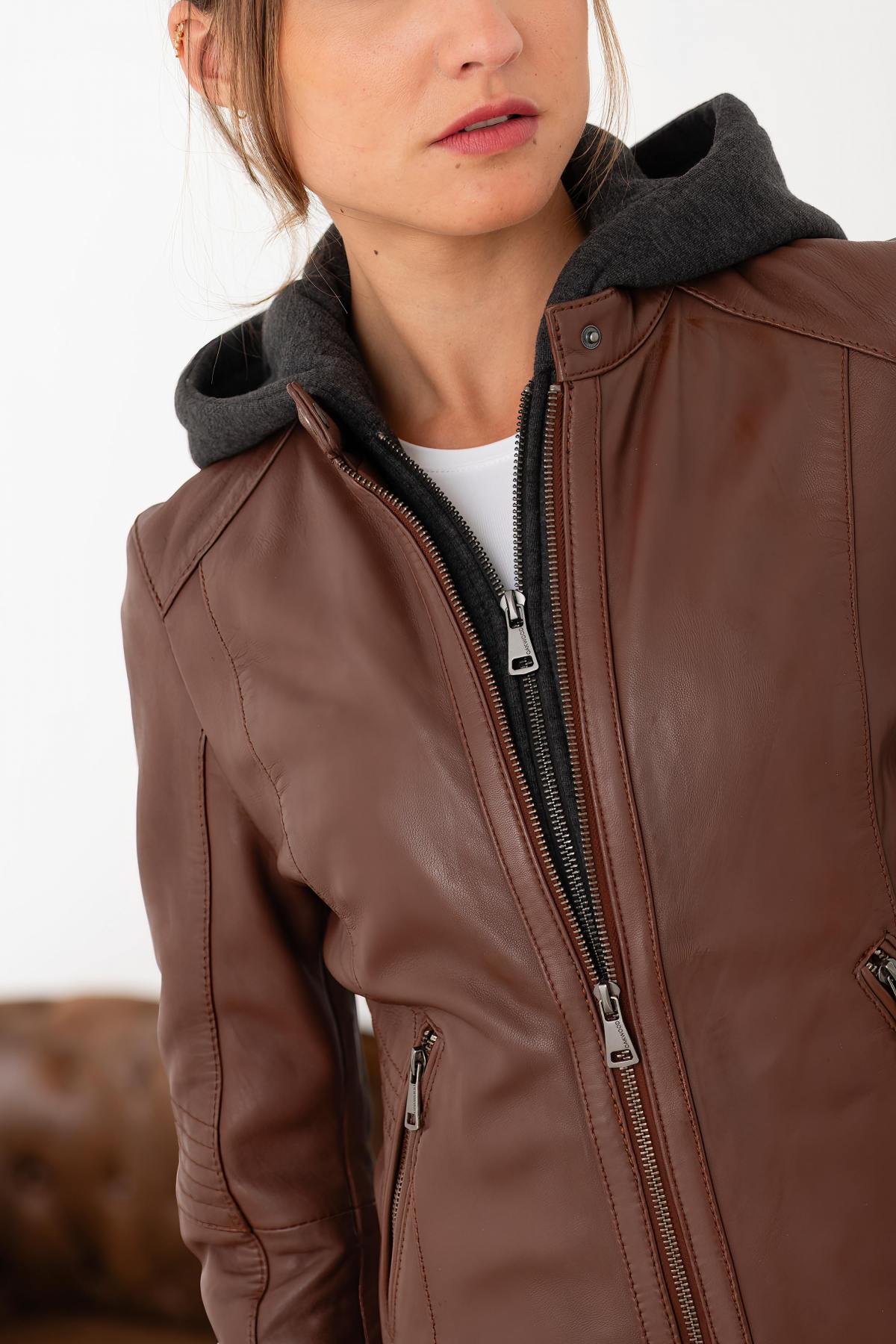 Damen Jacke Oakwood KENDRA 1 COGNAC 507 — Ansicht 6