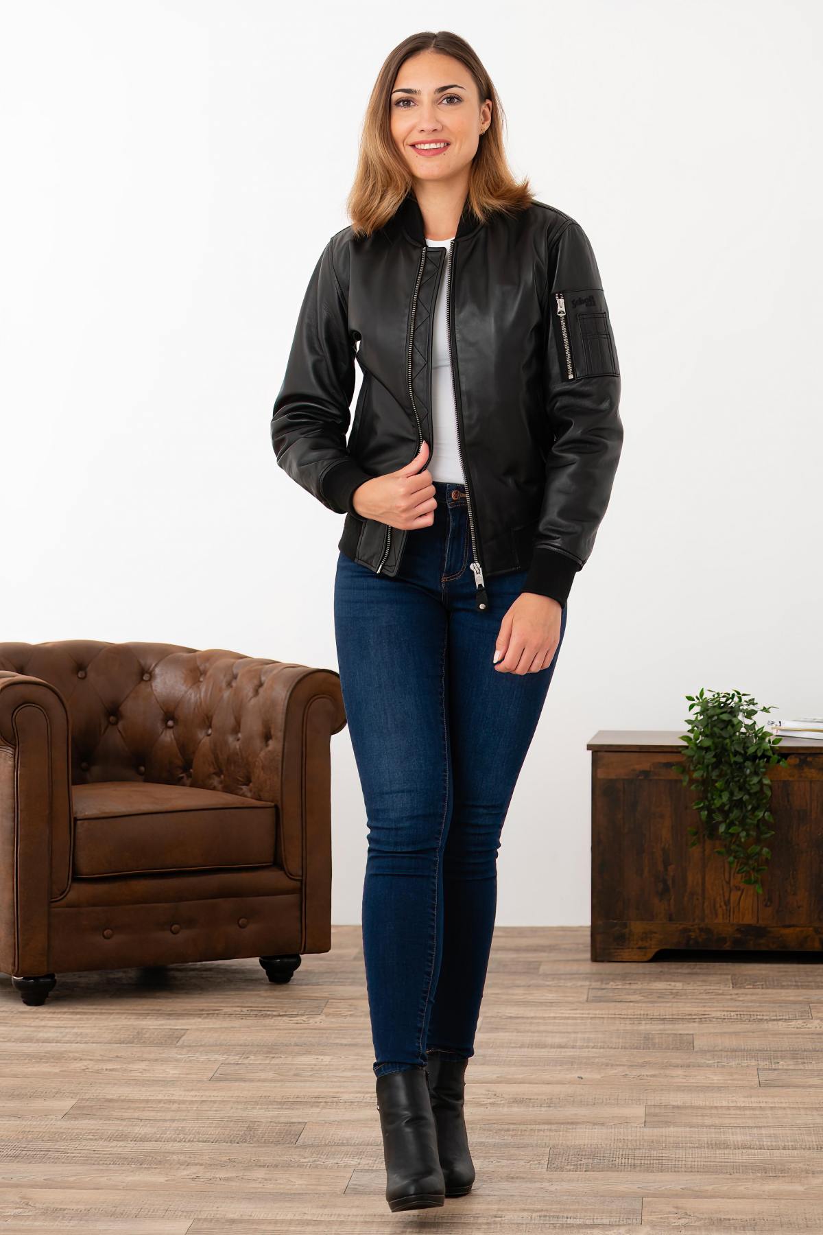 Giacche Donna Schott LCWBOMBA BLACK — vista 9