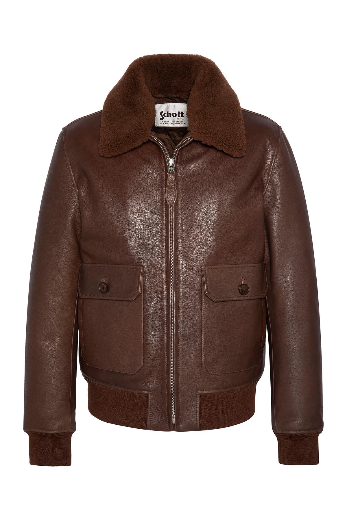 Chaqueta Hombre Schott LCAVIATION24 BROWN — vista 6