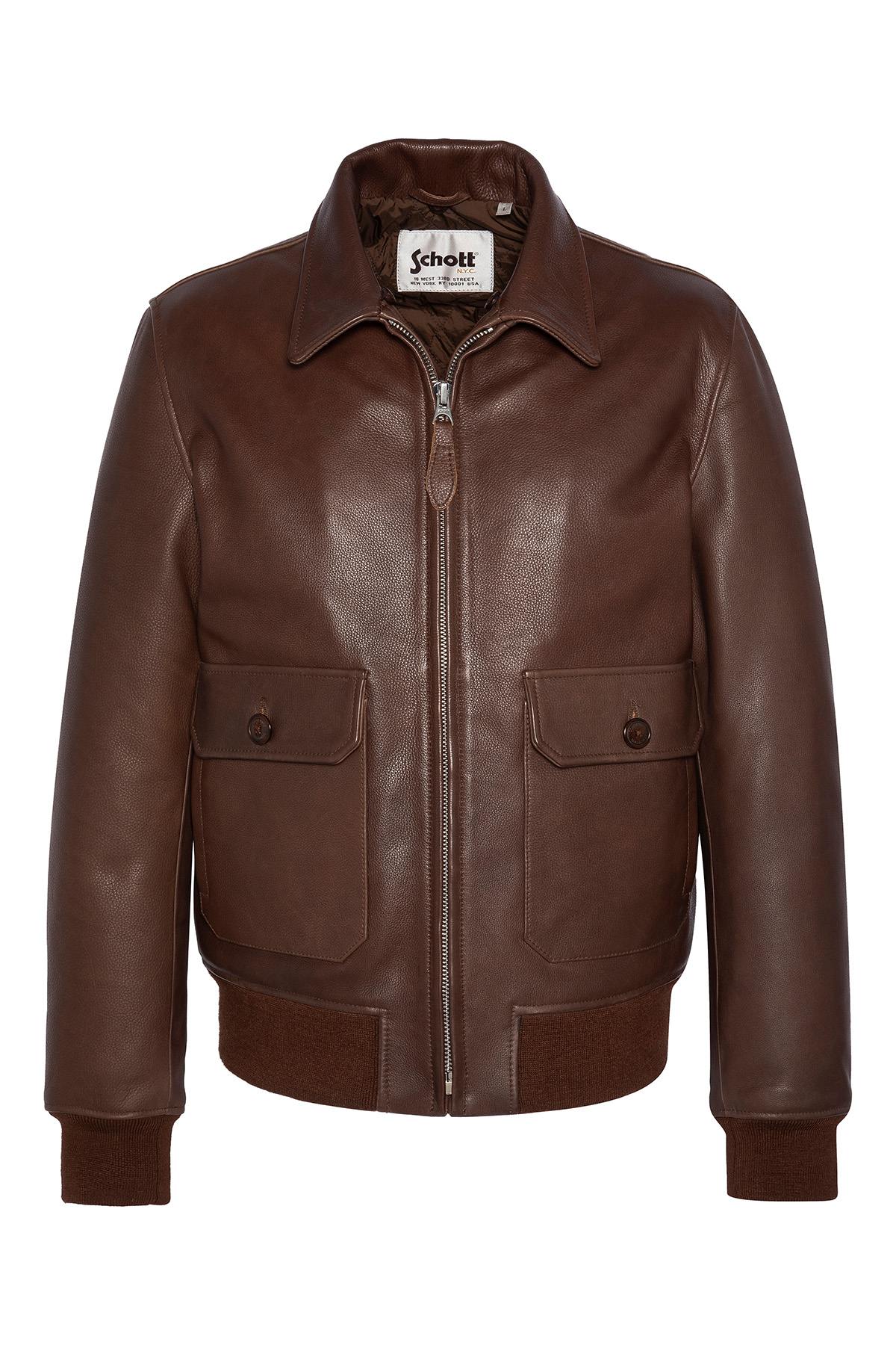 Chaqueta Hombre Schott LCAVIATION24 BROWN — vista 7