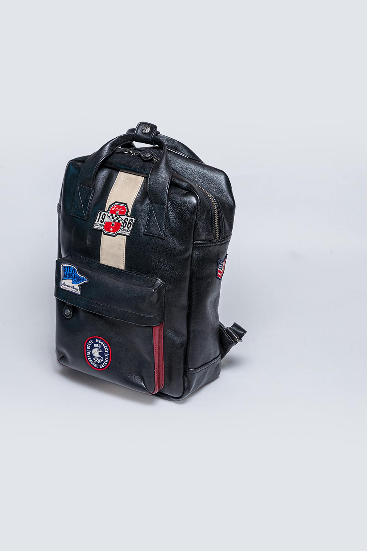Bolsos Hombre Steve Mcqueen NINE BACKPACK BLACK — vista 4