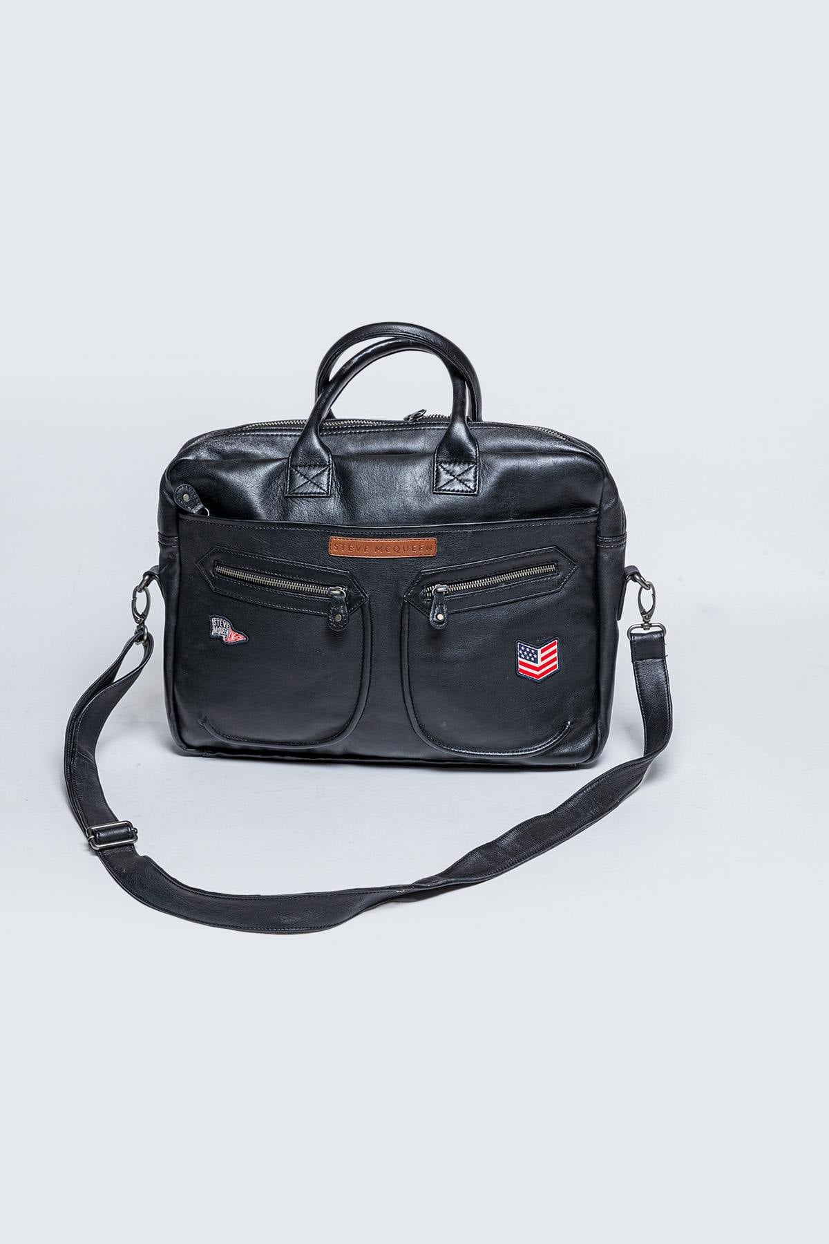 Borse Uomo Steve Mcqueen TERRANCE MESSENGER BLACK — vista 1